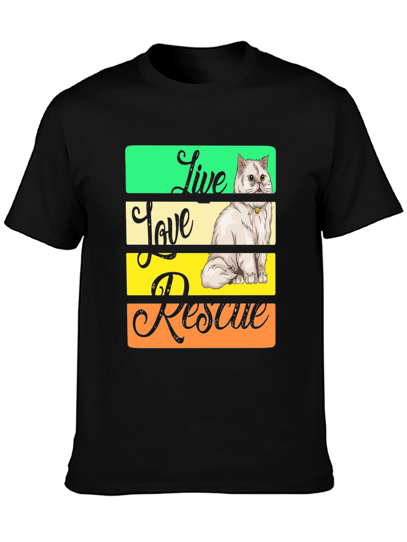 Live Love Rescue Cat Graphic T-Shirt