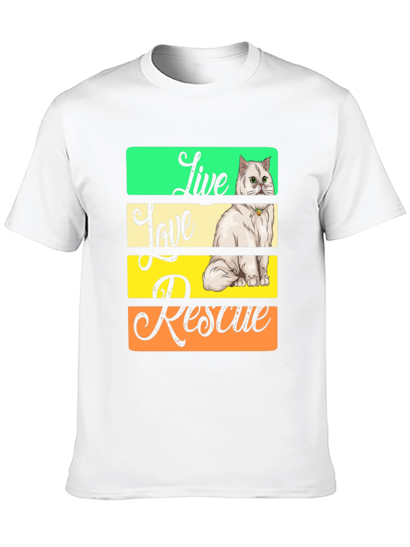 Live Love Rescue Cat Graphic T-Shirt