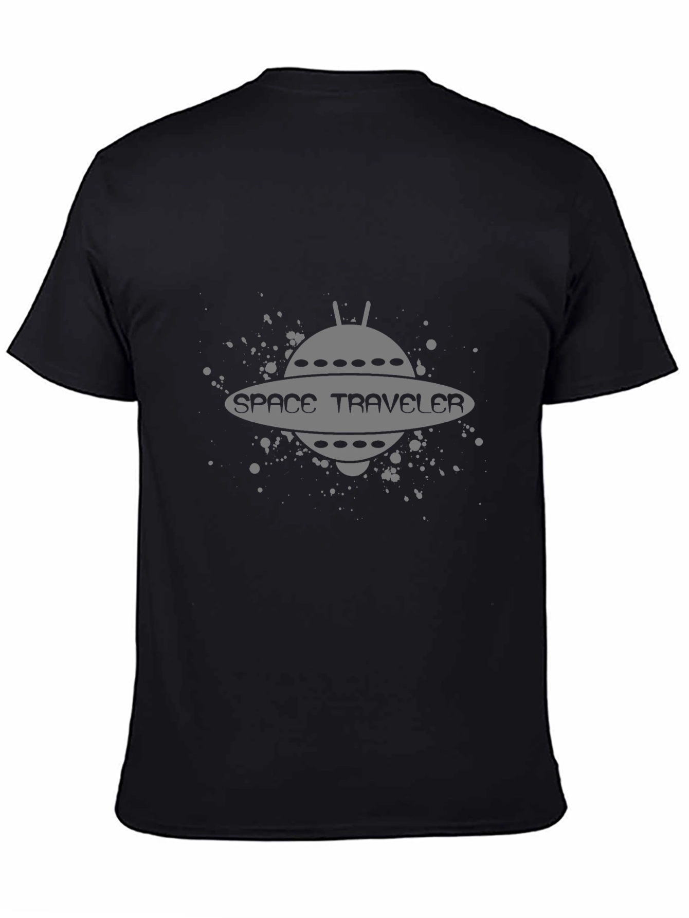 Space Traveler Graphic Tee - Black Cotton Comfort