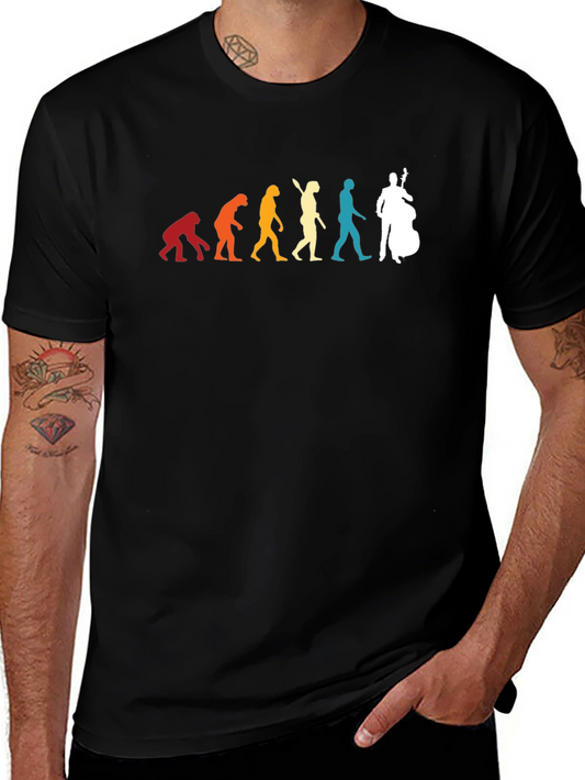 Evolution of Man Bass Player T-Shirt - Music Lover Gift