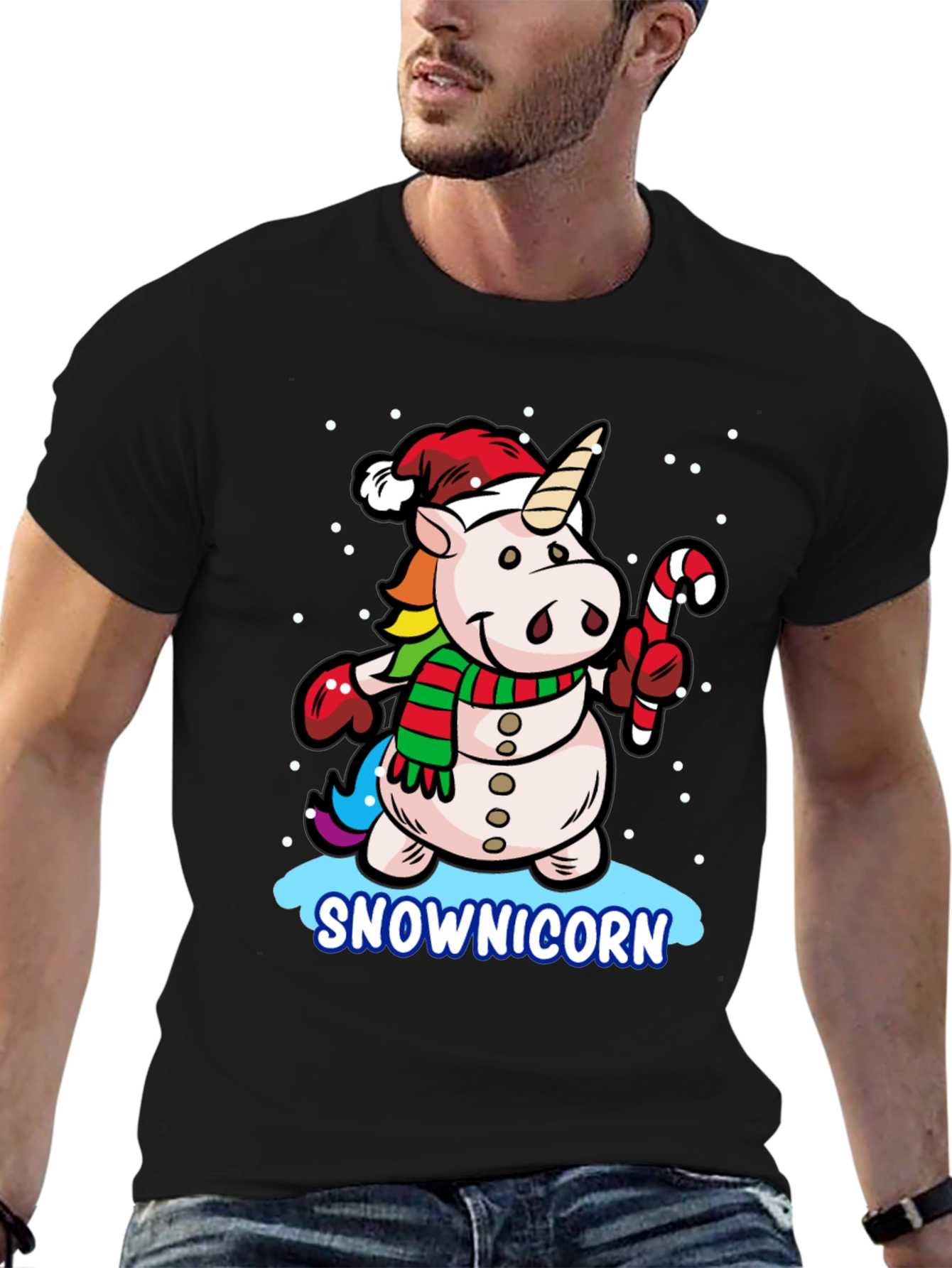 Snowman Unicorn Christmas Graphic Tee