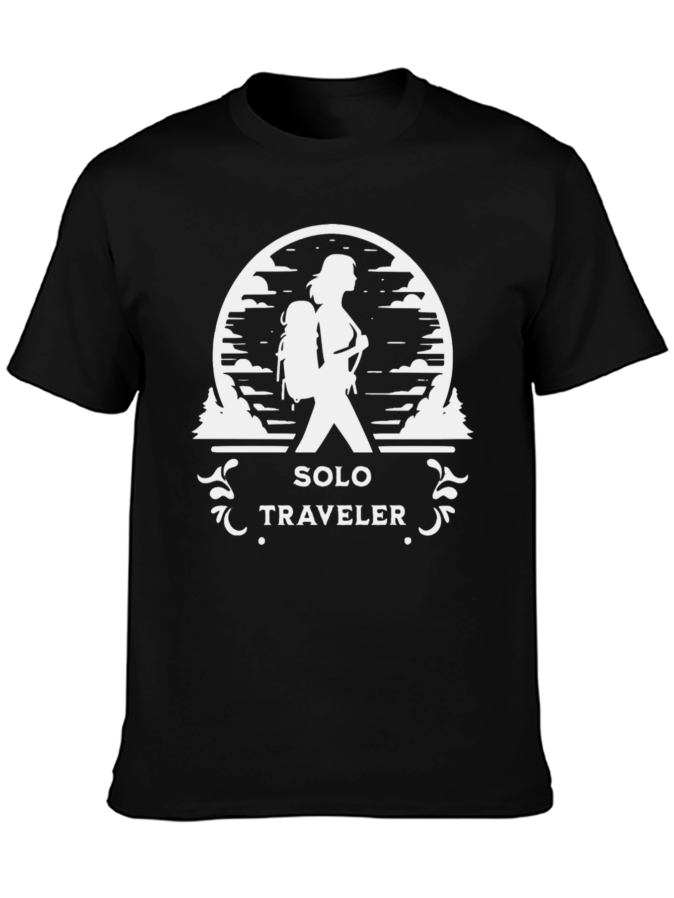 Solo Traveler Black Graphic Tee