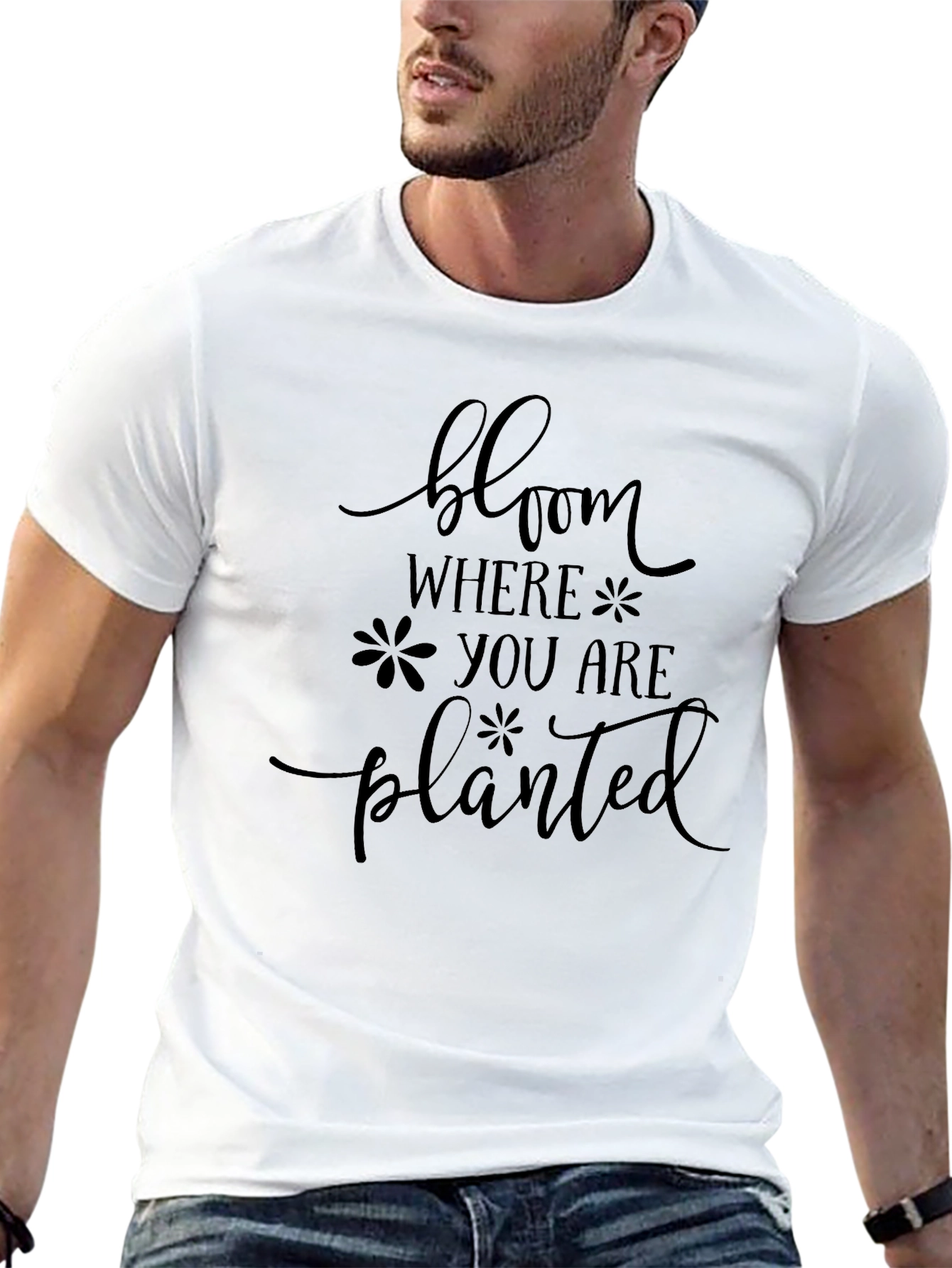 Bloom Where You Are Planted Black T-Shirt