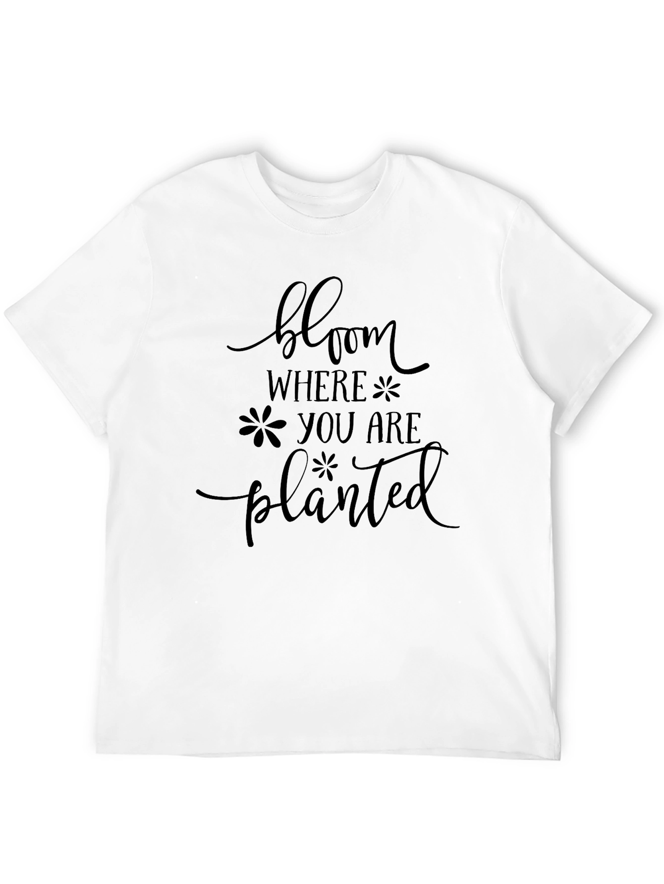 Bloom Where You Are Planted Black T-Shirt