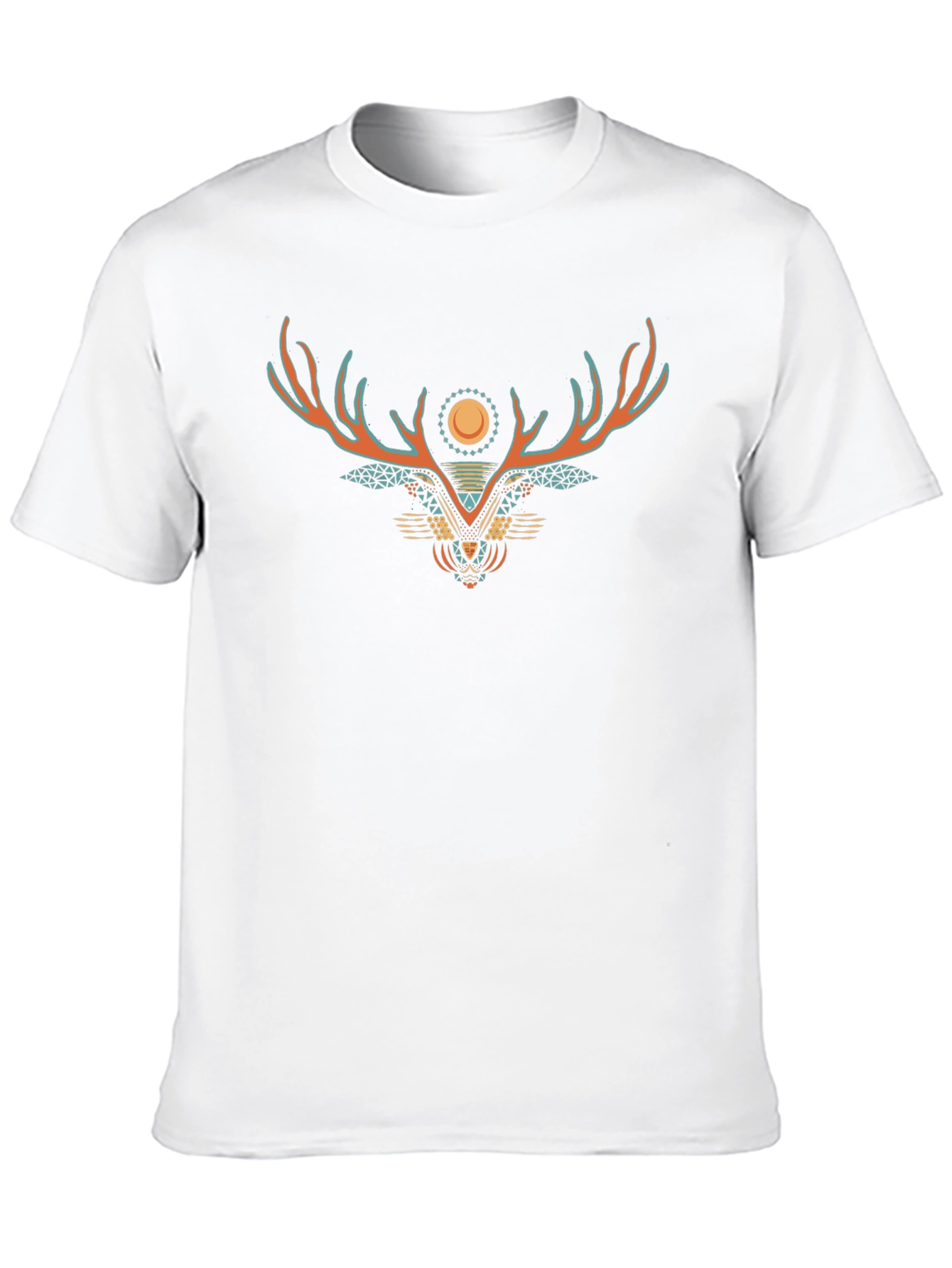 Graphic Print Tee - Geometric Deer Design
