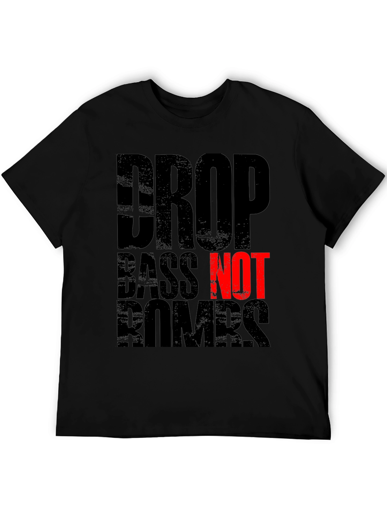 Drop Bass Not Bombs Graphic Tee - Black