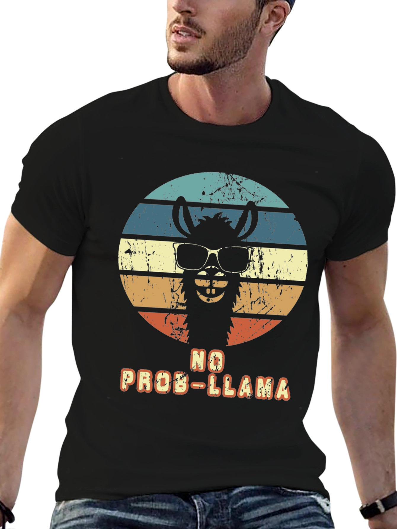 No Prob-Llama T-Shirt - Retro Alpaca Design