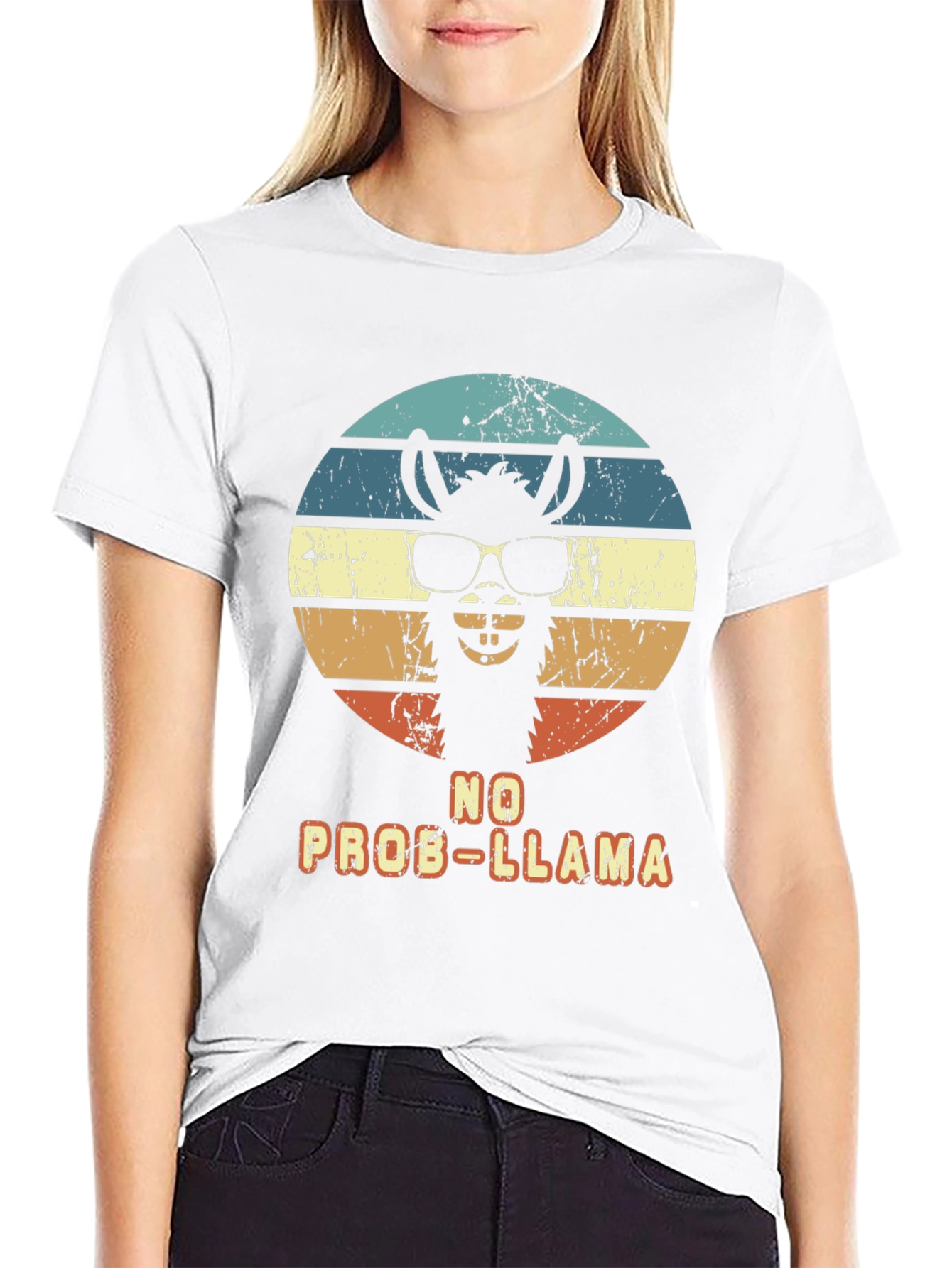 No Prob-Llama T-Shirt - Retro Alpaca Design