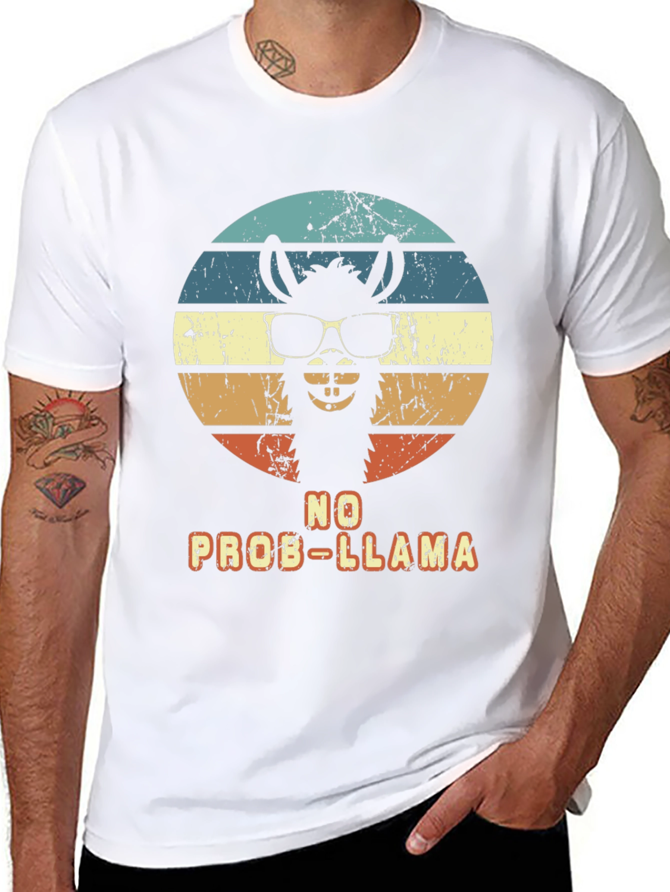 No Prob-Llama T-Shirt - Retro Alpaca Design