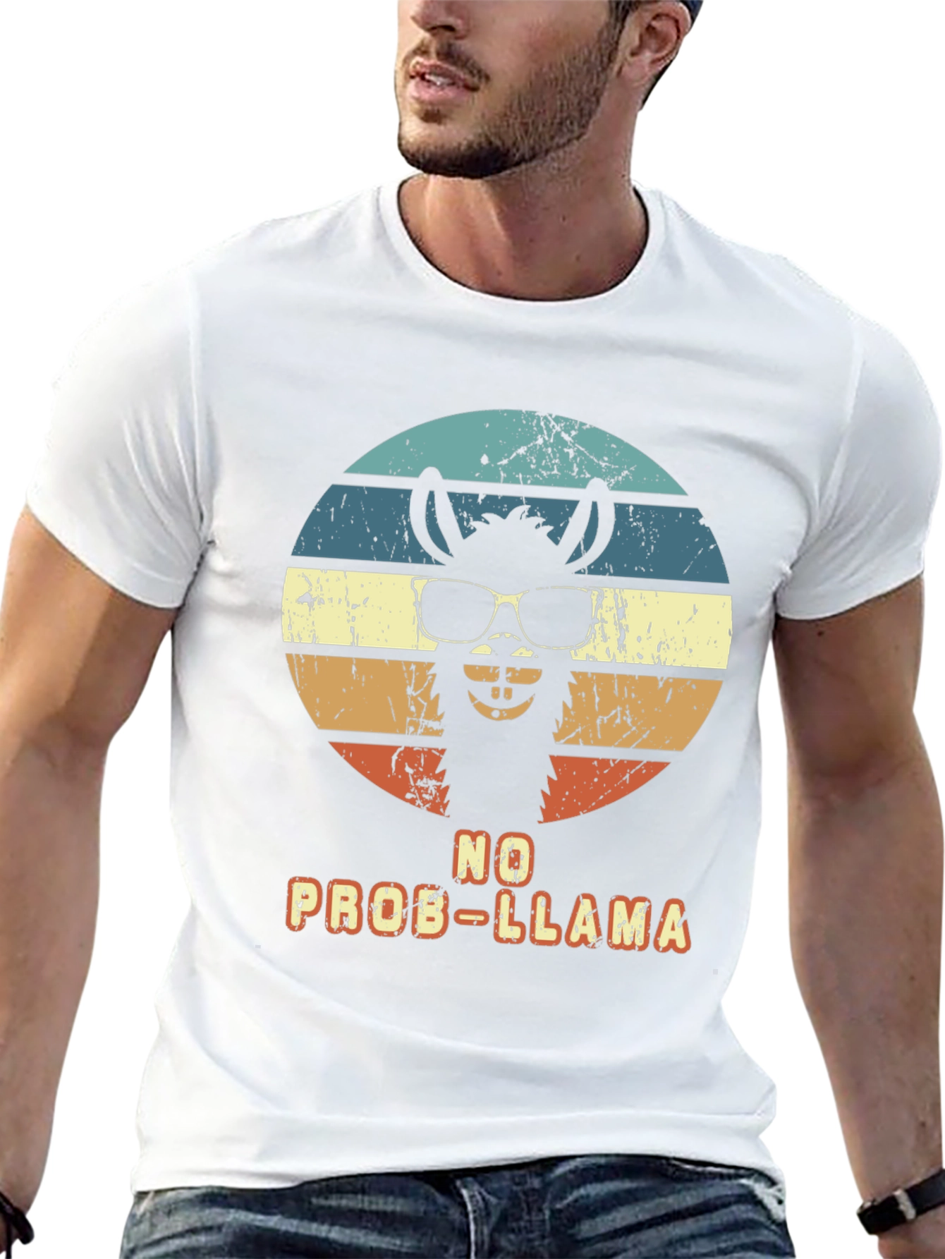 No Prob-Llama T-Shirt - Retro Alpaca Design
