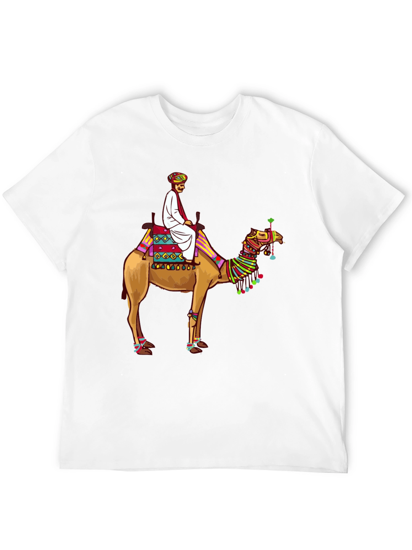 Camel Rider Graphic Tee - Black Cotton T-Shirt