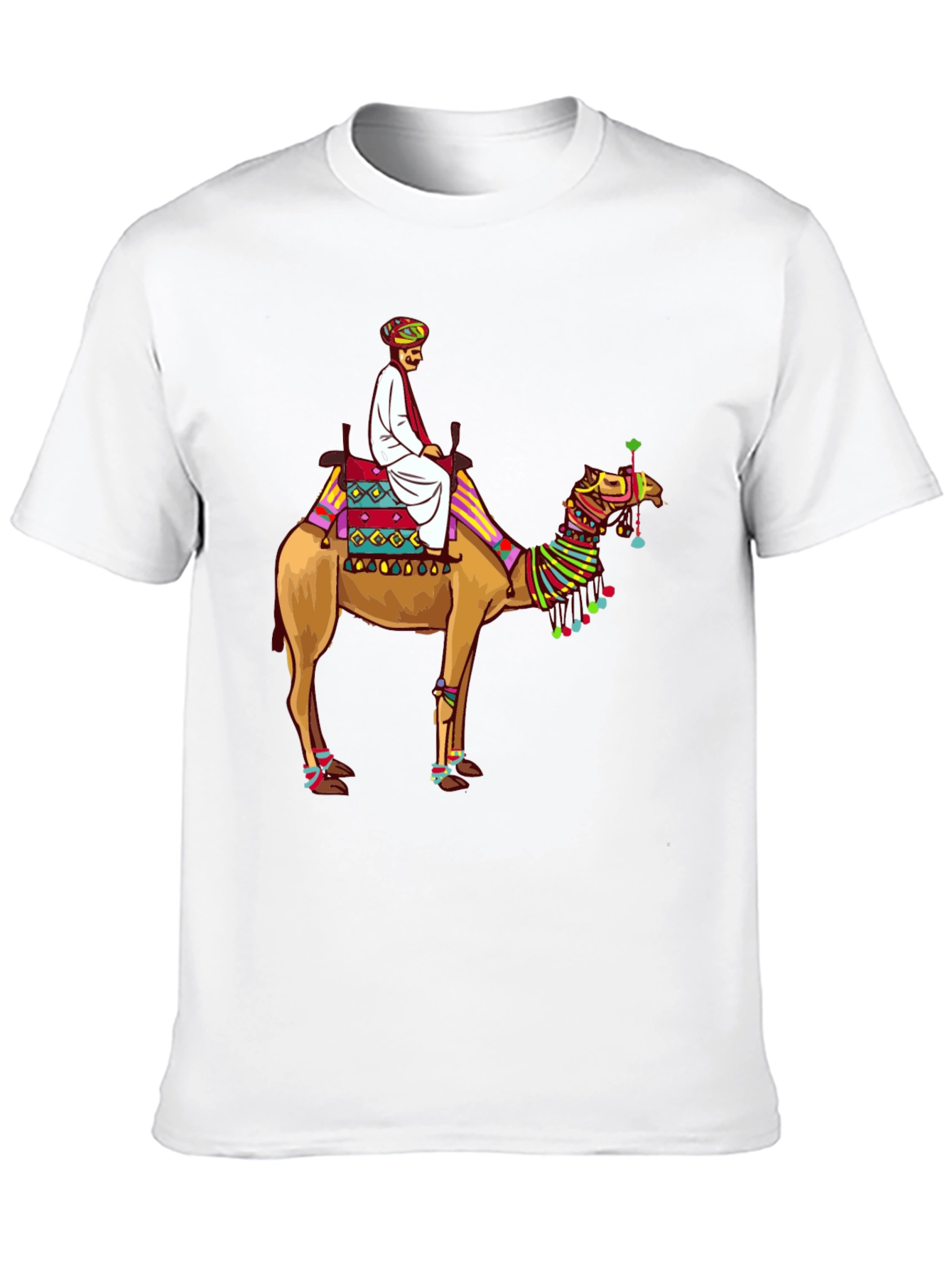 Camel Rider Graphic Tee - Black Cotton T-Shirt