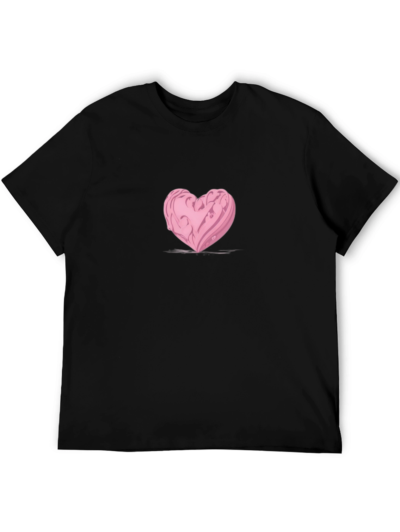 Heart Graphic Black Tee - Modern Casual Style
