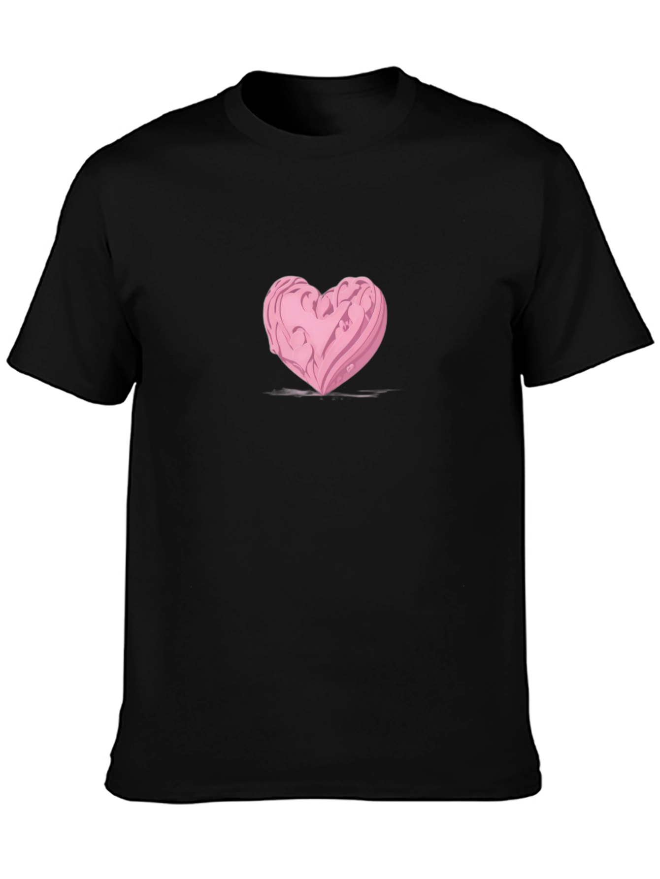 Heart Graphic Black Tee - Modern Casual Style