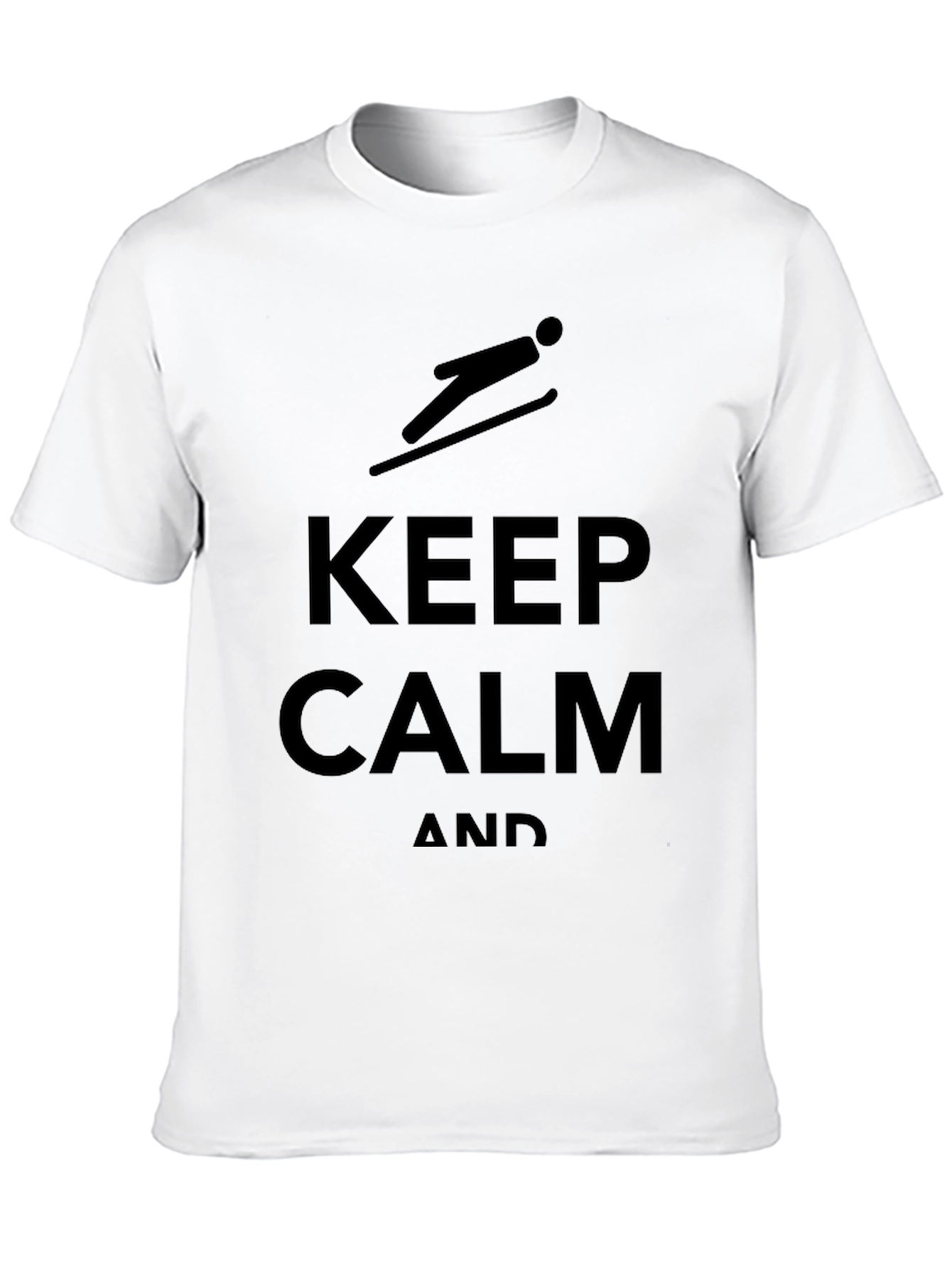 Keep Calm and Ski Black Graphic Tee