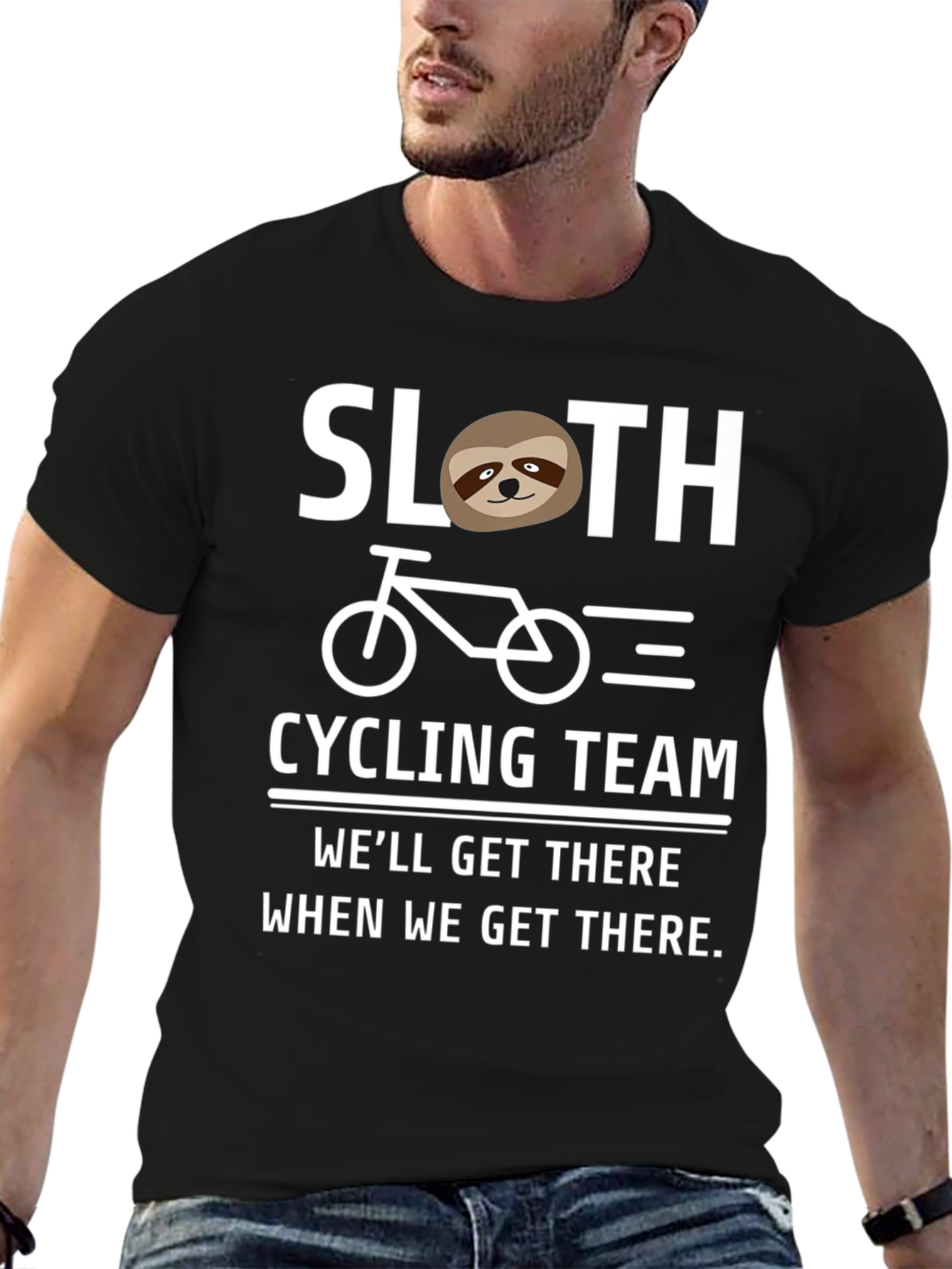 Sloth Cycling Team T-Shirt - Funny Relaxed Fit