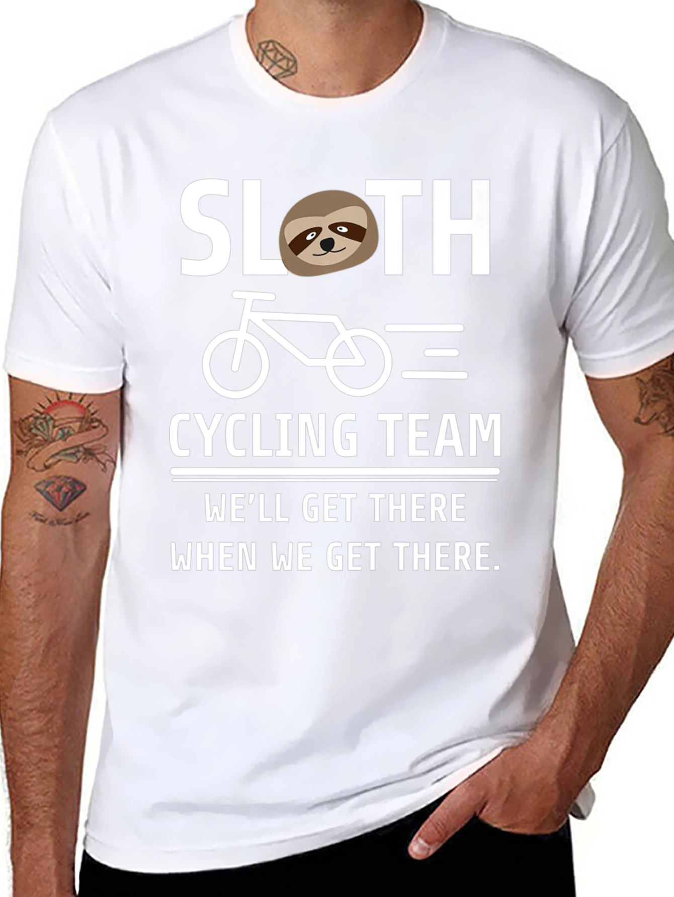 Sloth Cycling Team T-Shirt - Funny Relaxed Fit