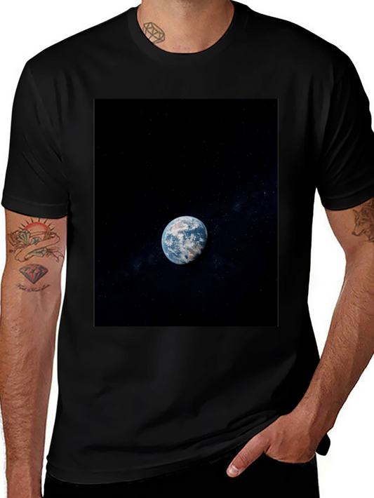Earth View Graphic Black T-Shirt