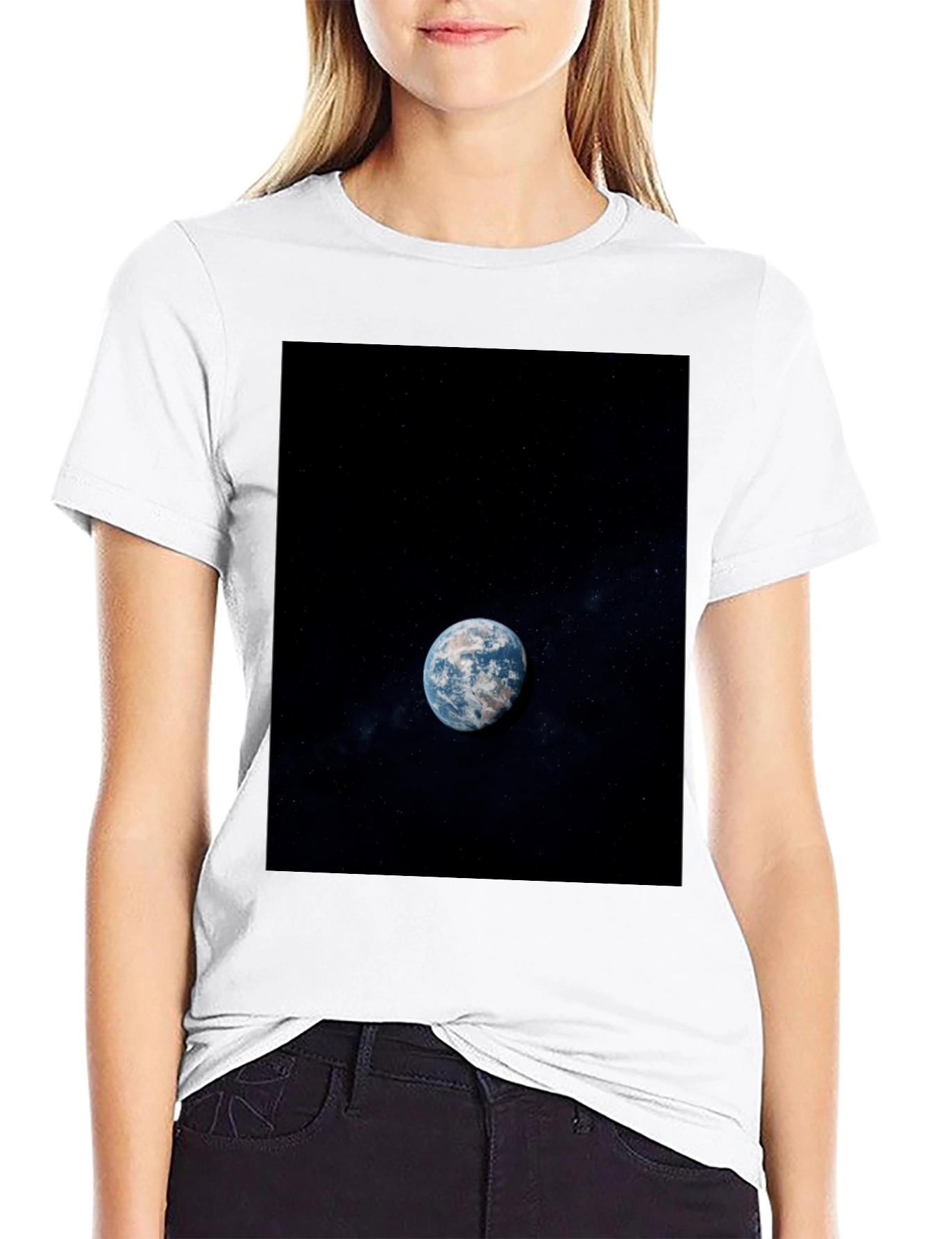 Earth View Graphic Black T-Shirt