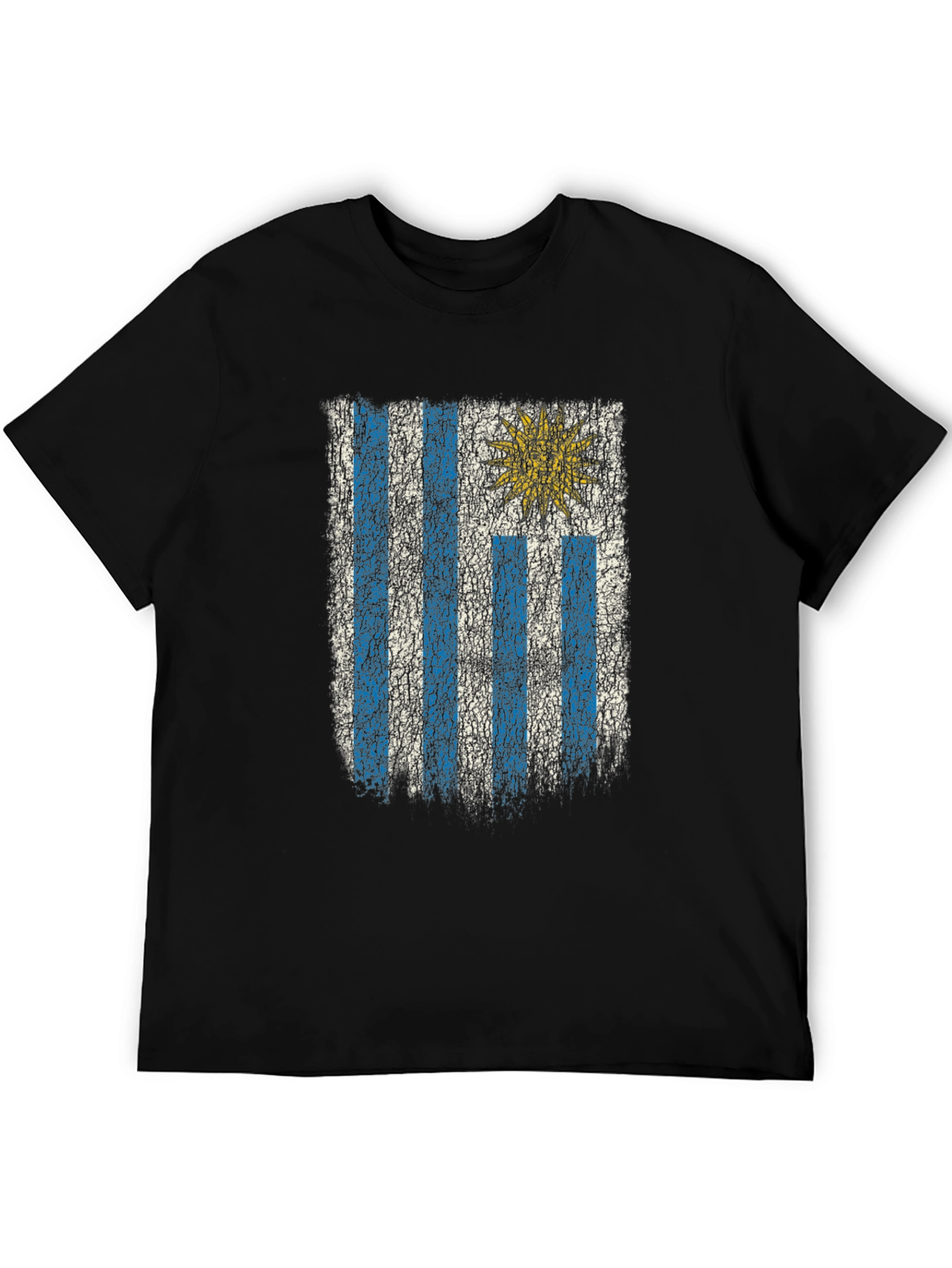 Uruguay Flag Distressed Graphic Tee