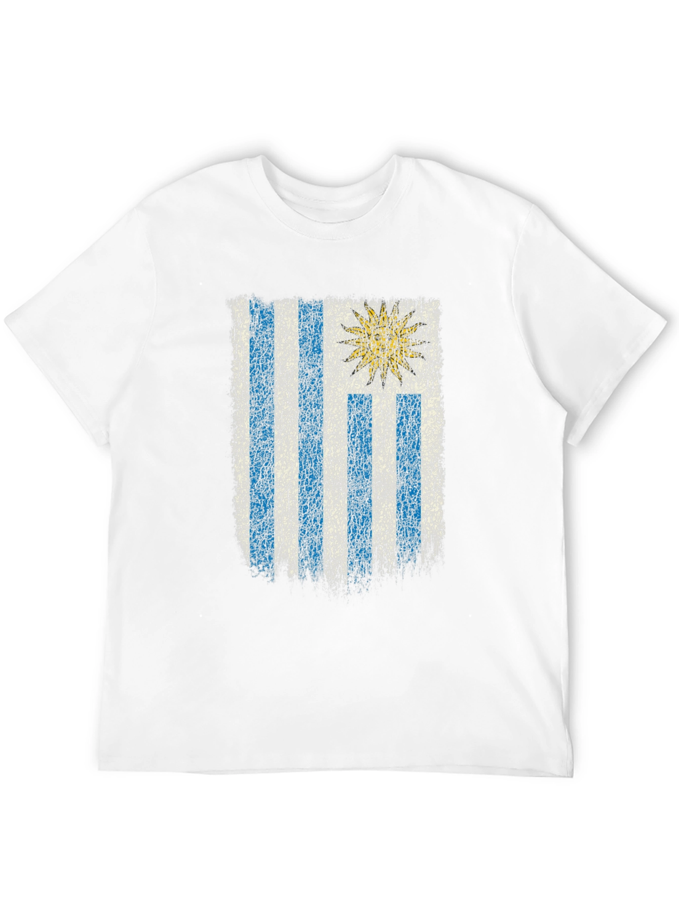 Uruguay Flag Distressed Graphic Tee