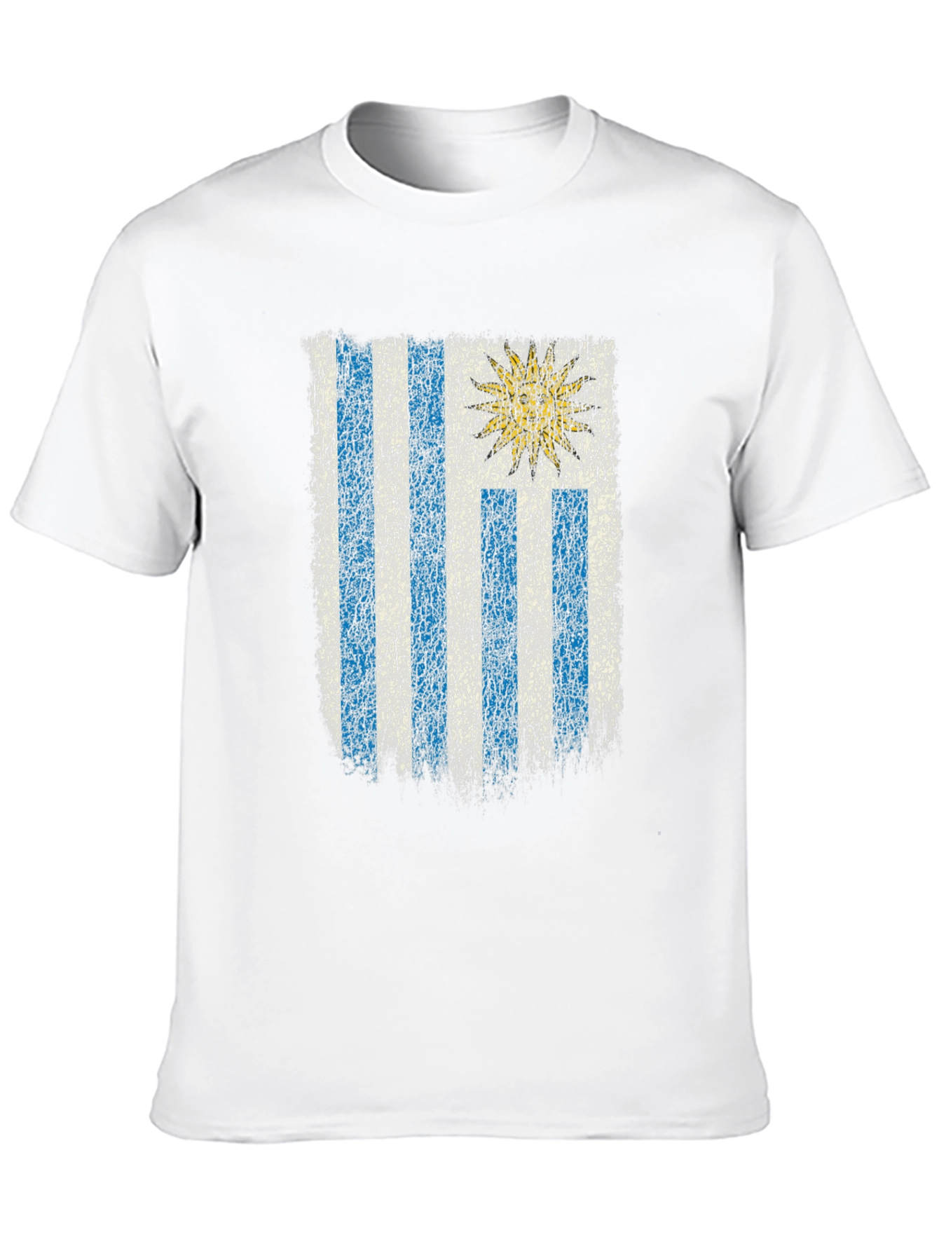Uruguay Flag Distressed Graphic Tee