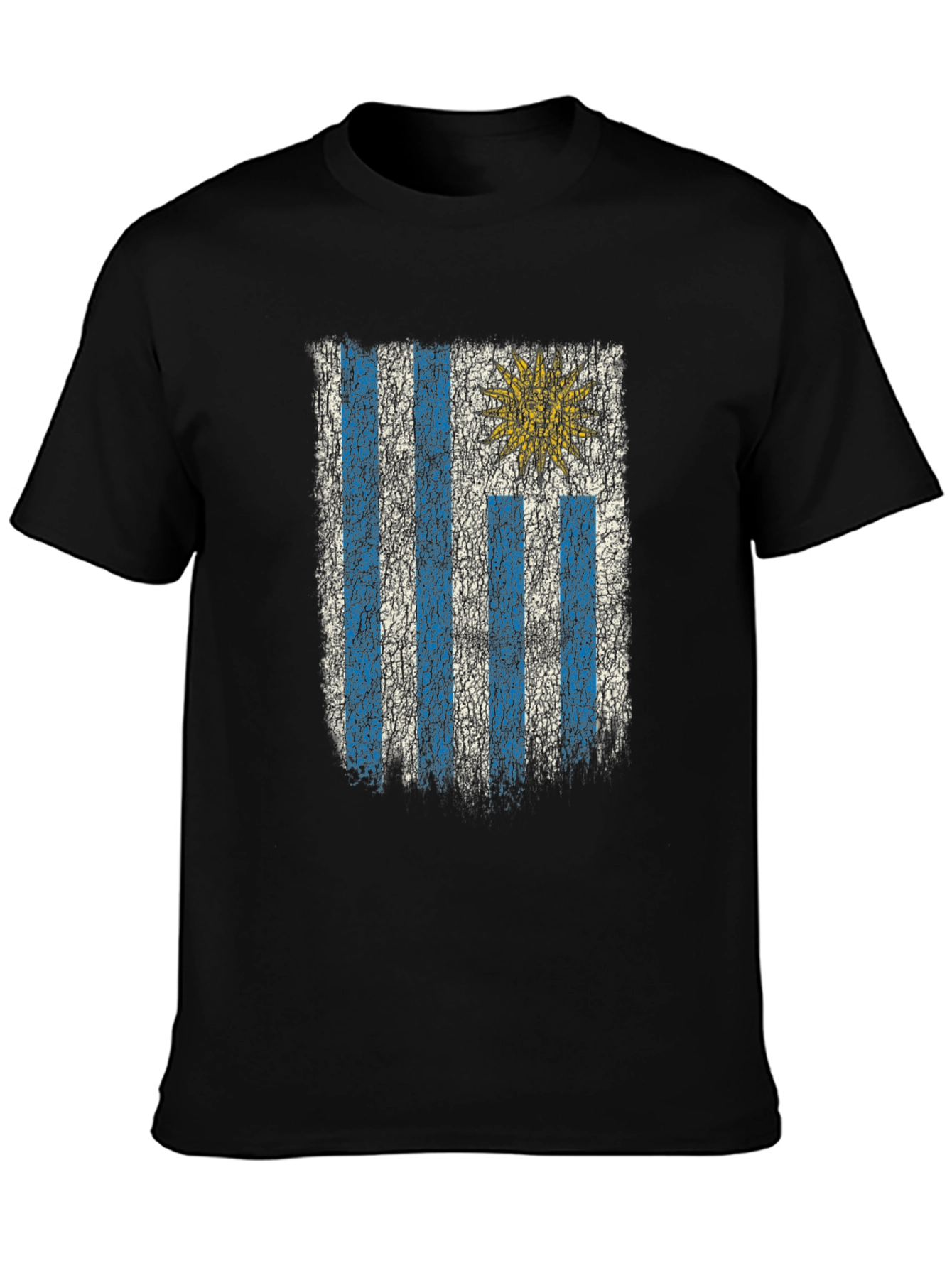 Uruguay Flag Distressed Graphic Tee