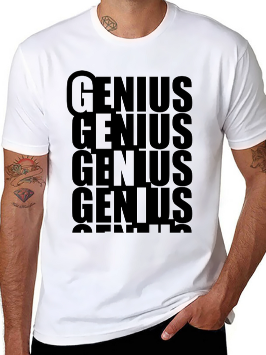 Genius Text Graphic T-Shirt - Bold Black Tee