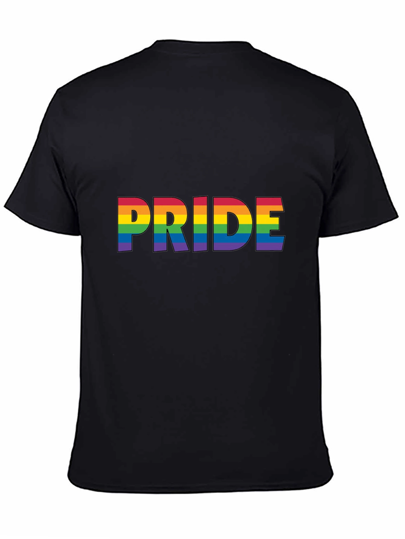 Pride Rainbow Graphic Tee - Black Cotton Comfort