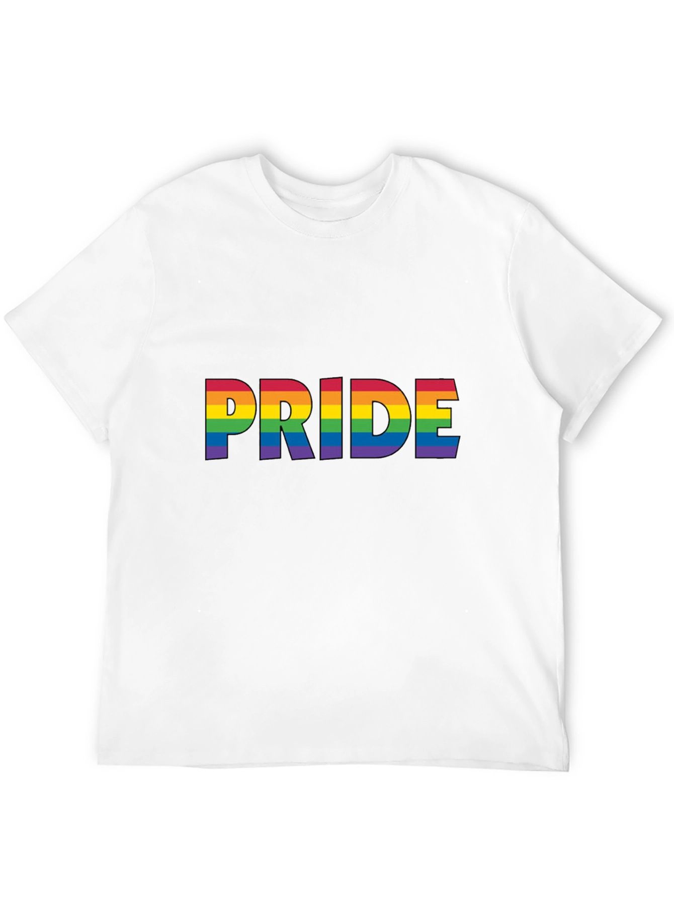 Pride Rainbow Graphic Tee - Black Cotton Comfort