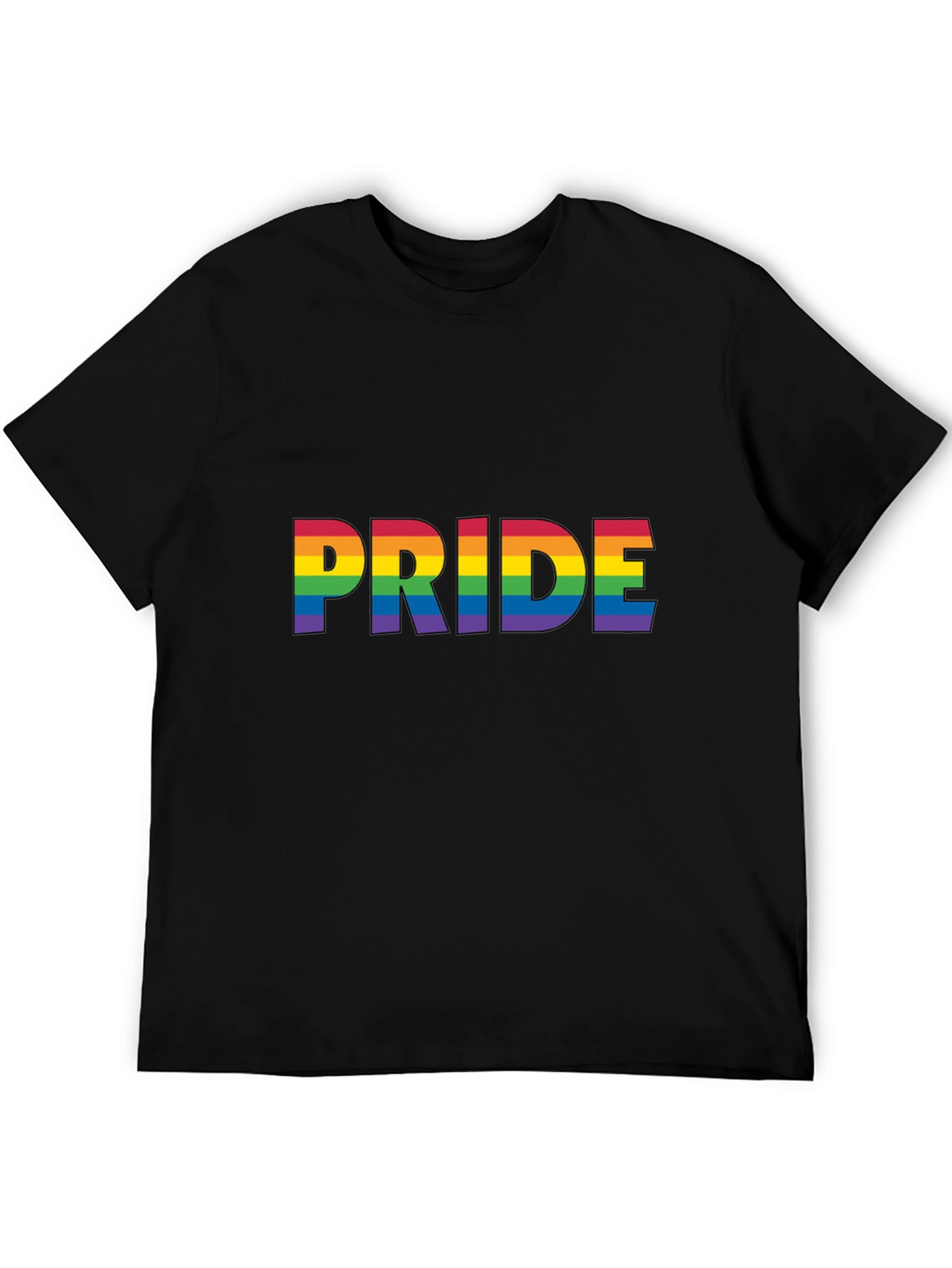 Pride Rainbow Graphic Tee - Black Cotton Comfort
