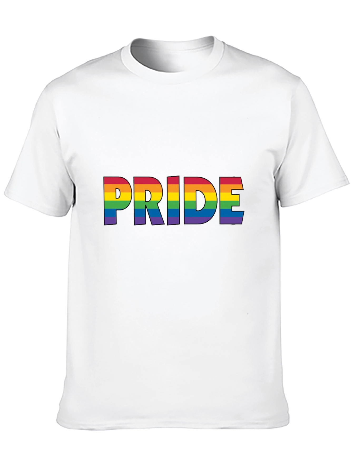 Pride Rainbow Graphic Tee - Black Cotton Comfort