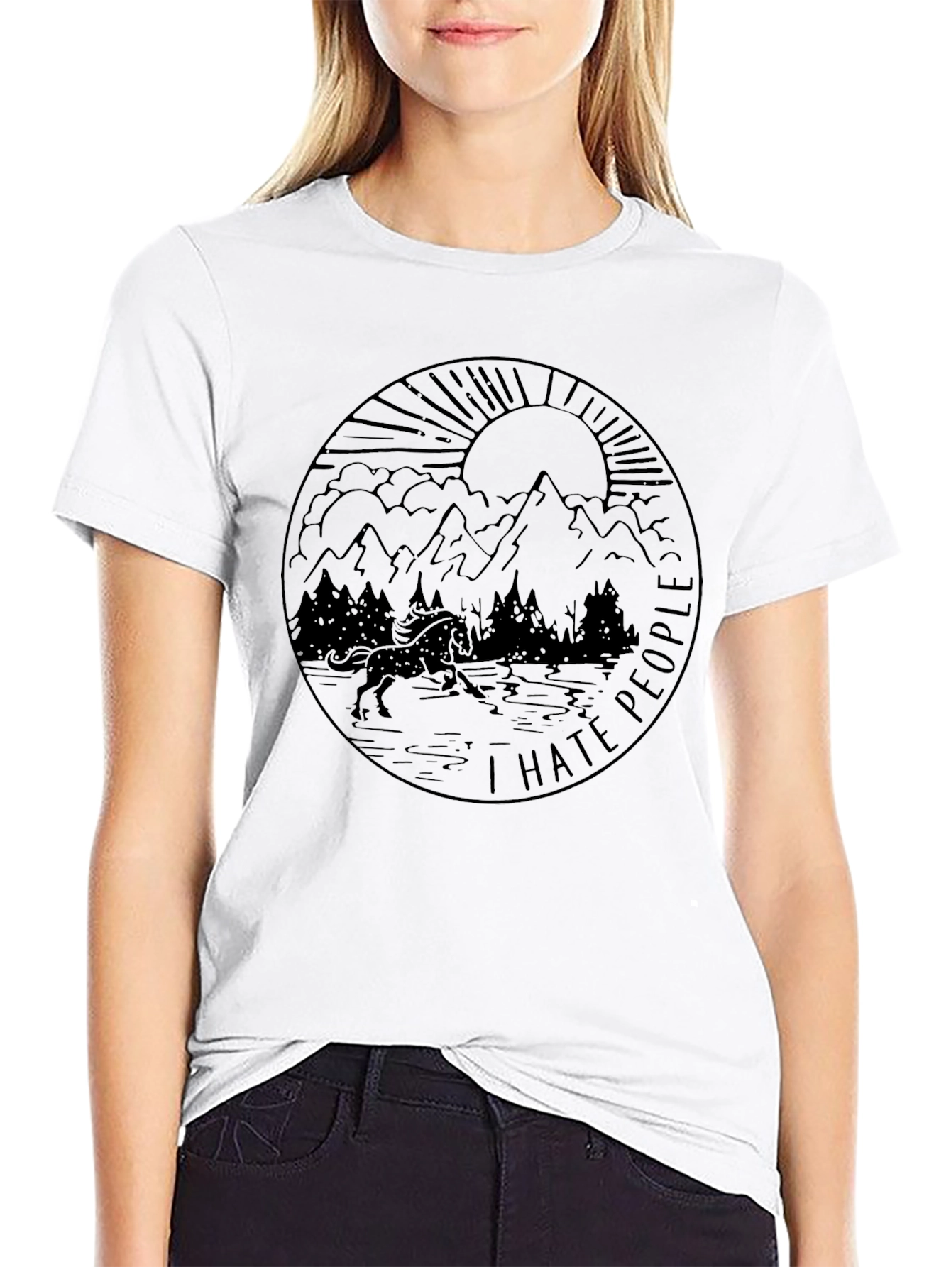 I Hate People Graphic Tee - Black