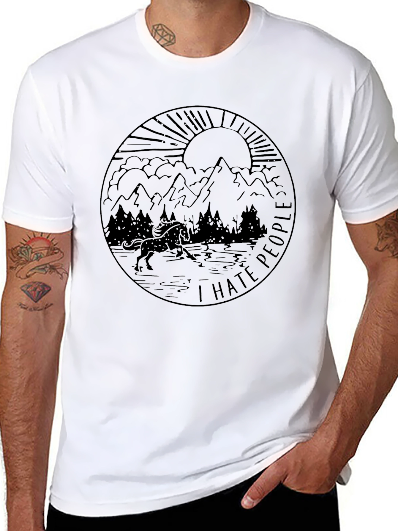 I Hate People Graphic Tee - Black
