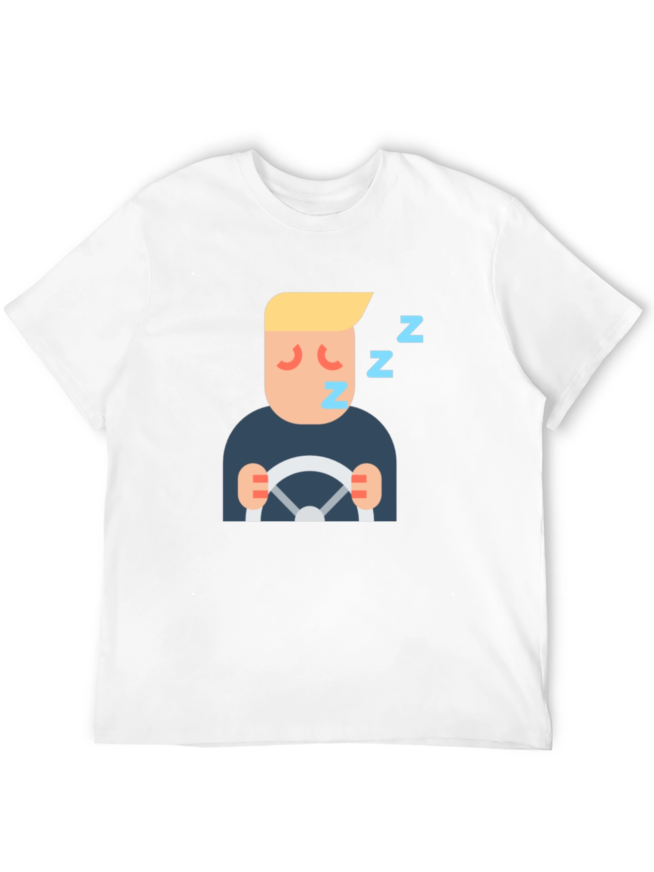 Sleepy Driver Graphic Tee - Black Cotton T-Shirt