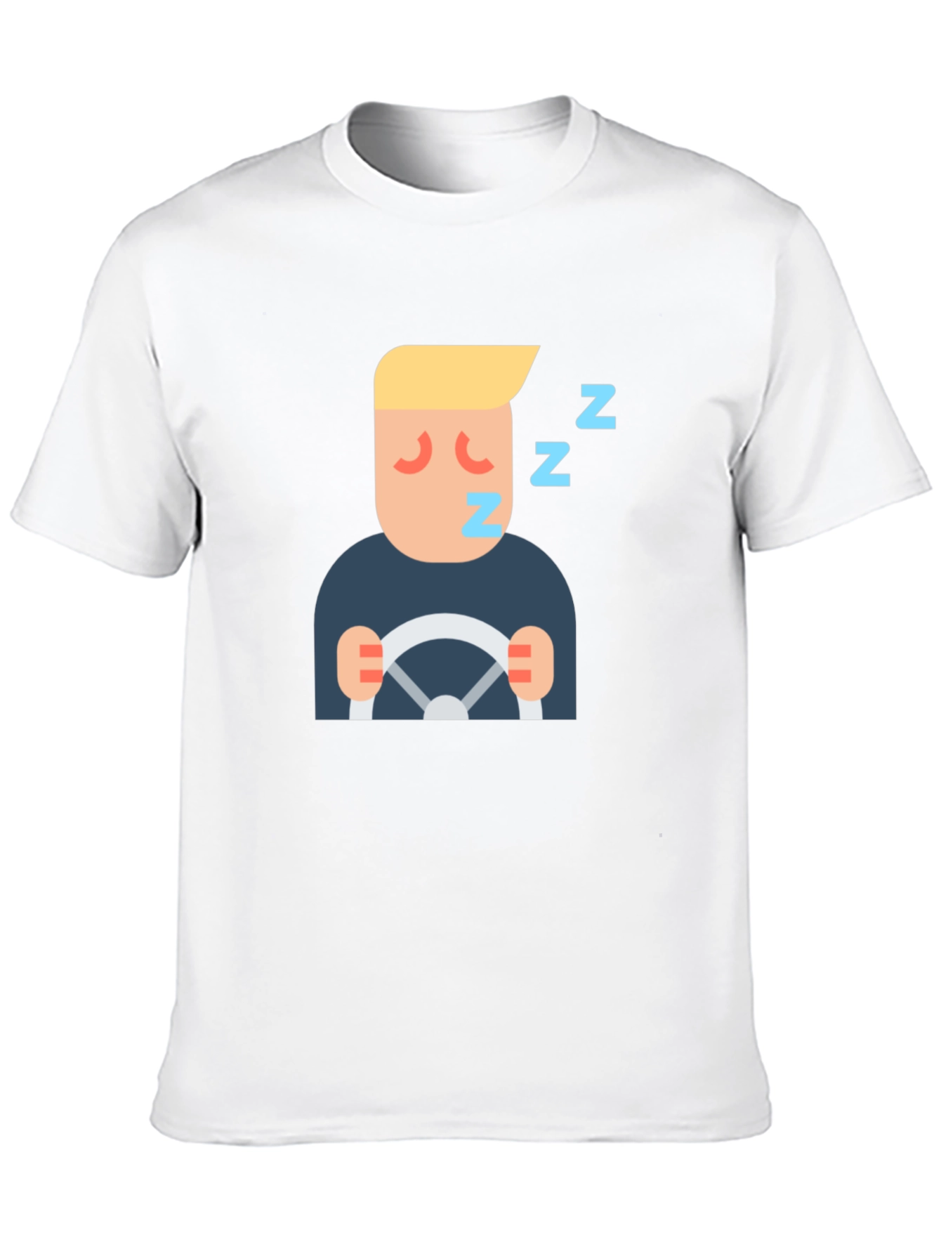 Sleepy Driver Graphic Tee - Black Cotton T-Shirt