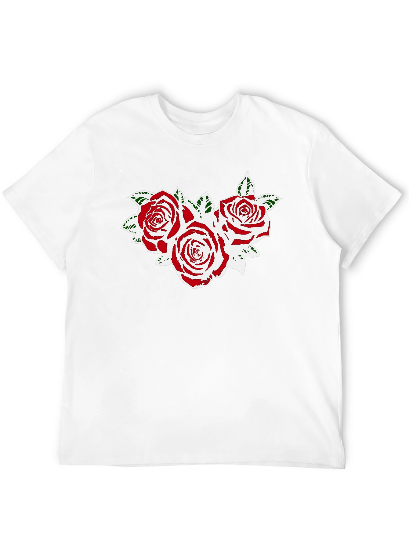 Rose Graphic Black T-Shirt - Floral Design