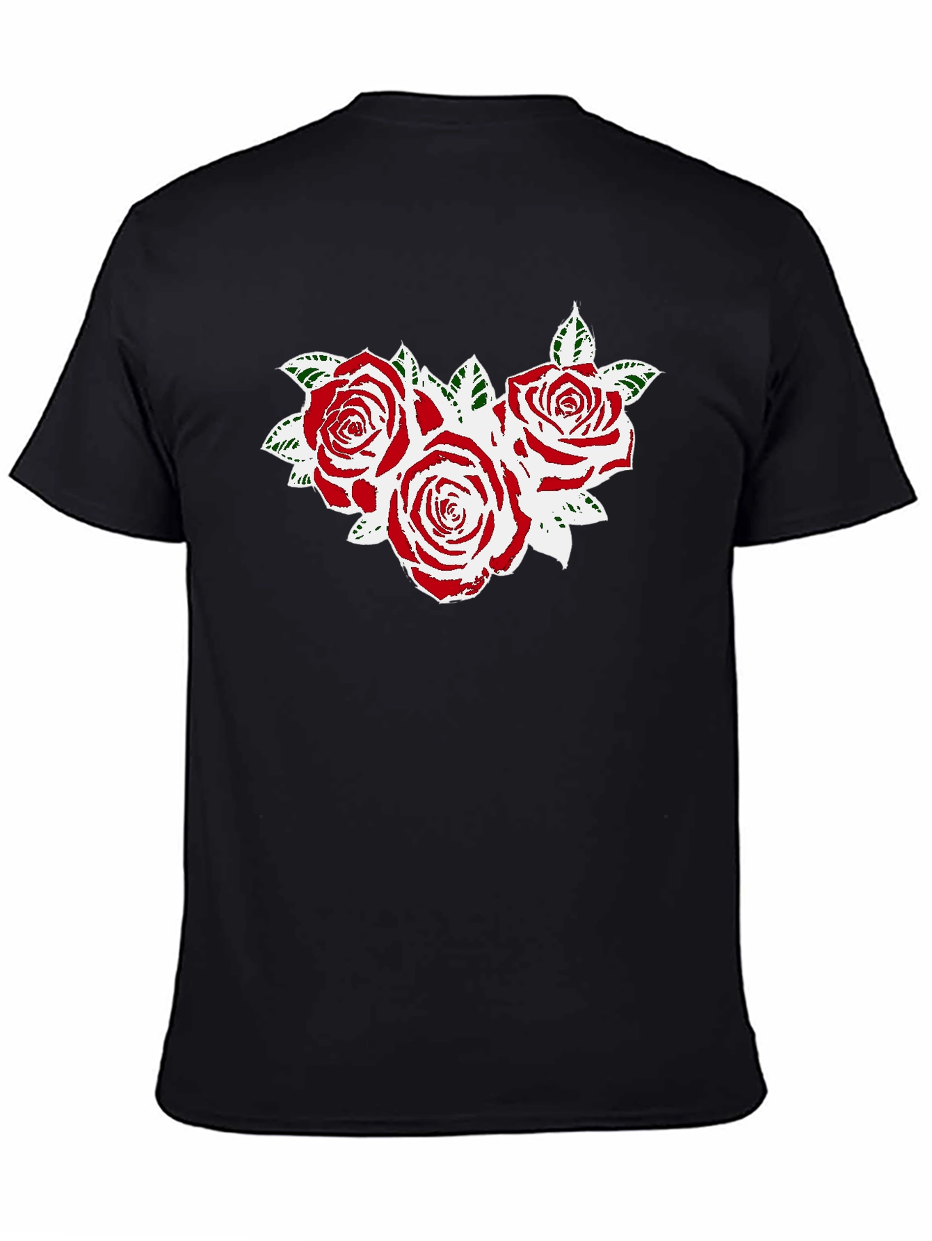 Rose Graphic Black T-Shirt - Floral Design