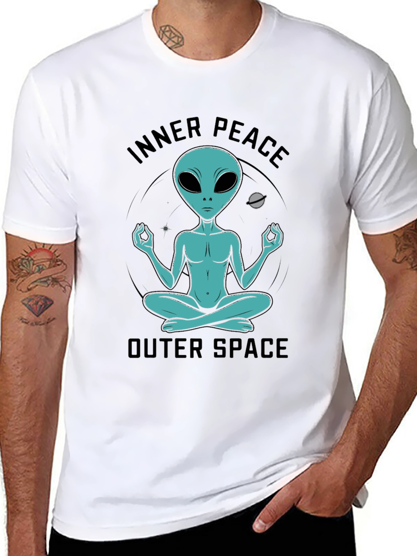 Inner Peace Outer Space Alien T-Shirt