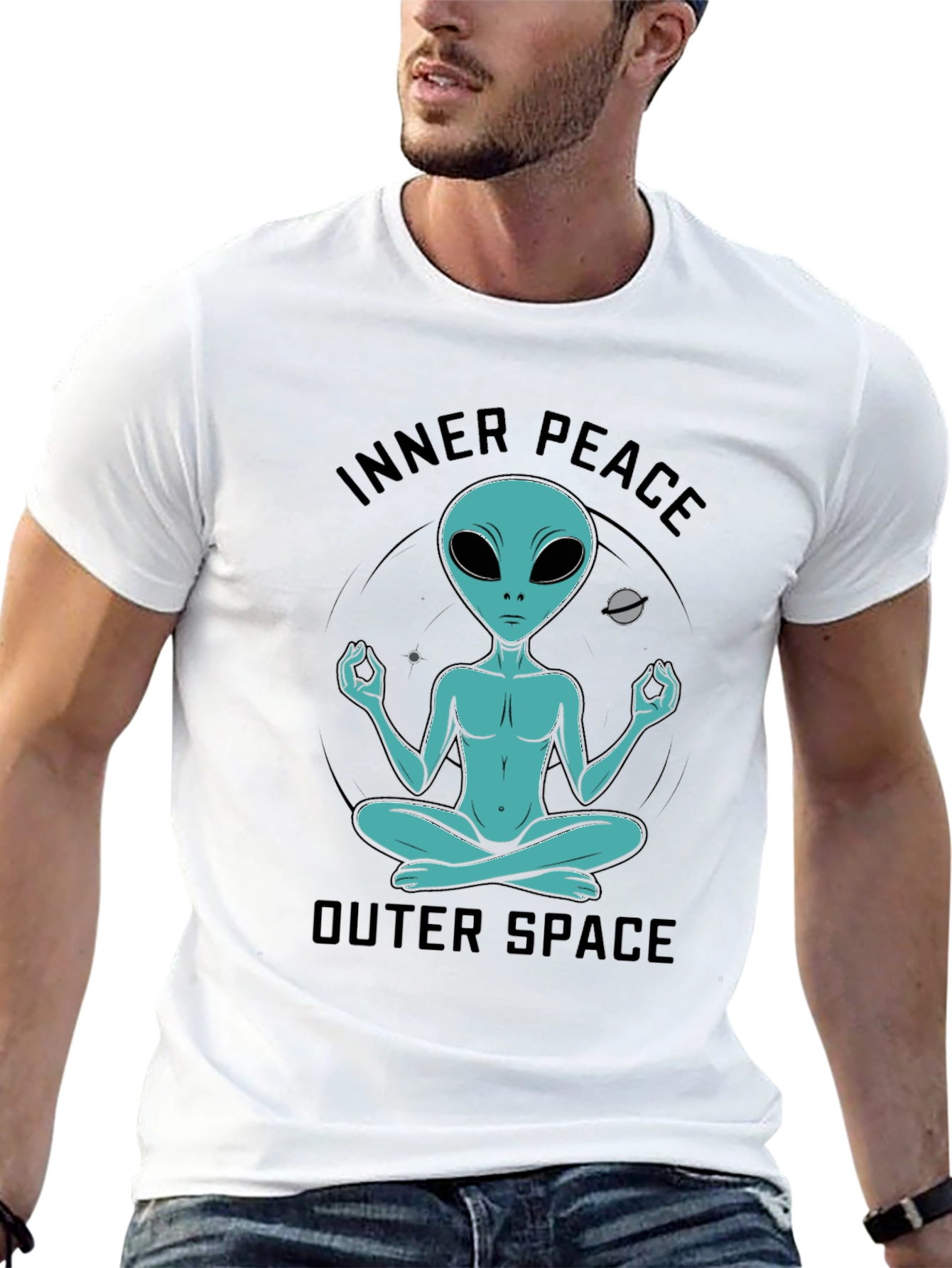 Inner Peace Outer Space Alien T-Shirt