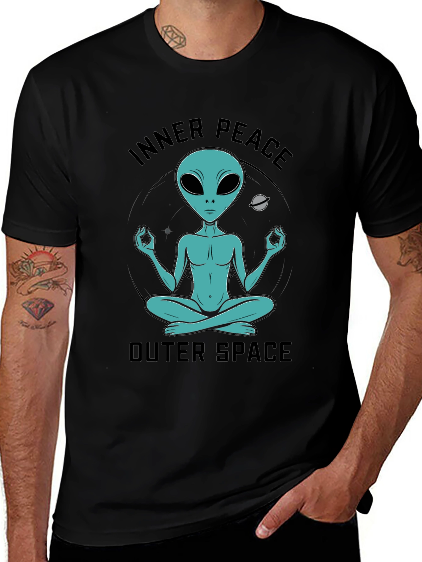 Inner Peace Outer Space Alien T-Shirt