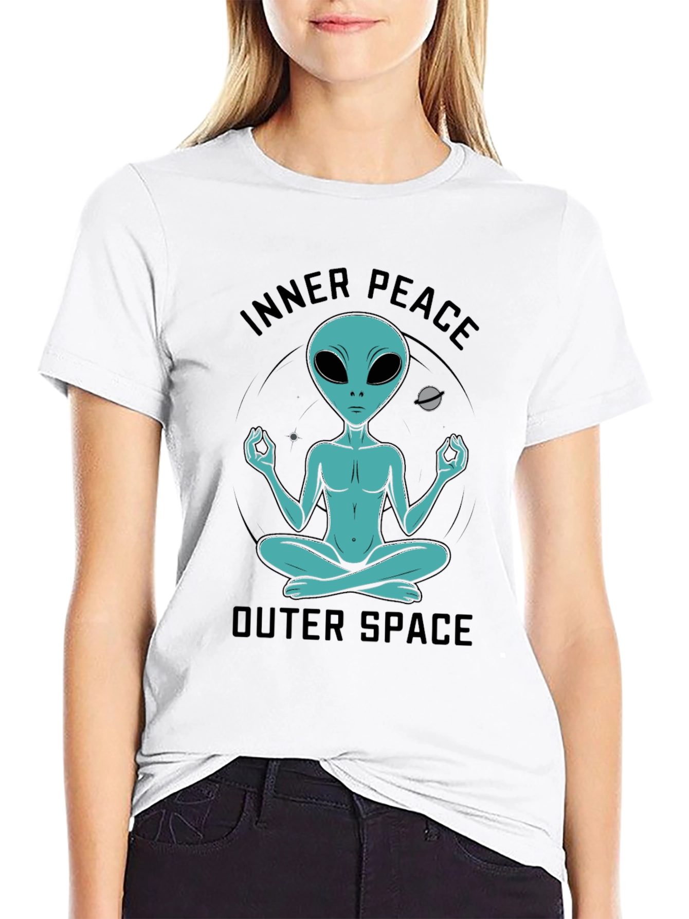Inner Peace Outer Space Alien T-Shirt