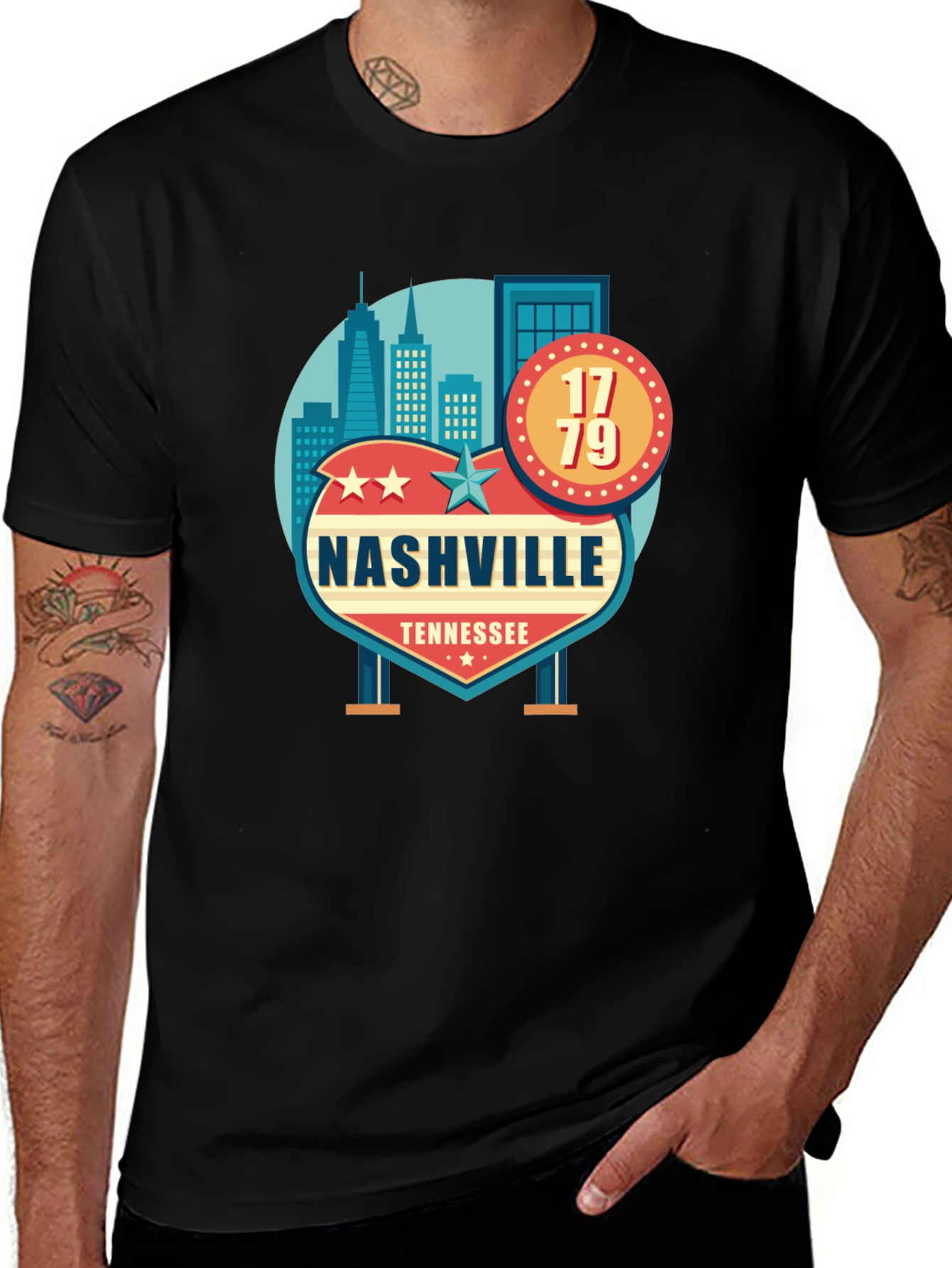 Nashville Tennessee Black T-Shirt