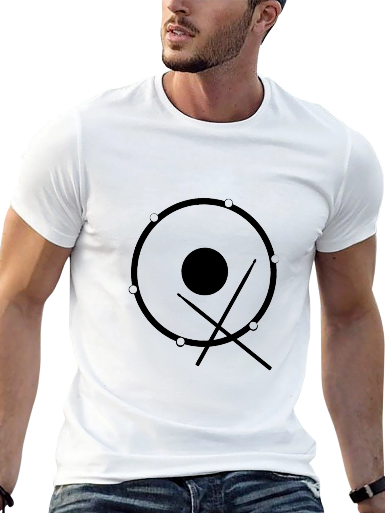 Drum Kit Graphic Tee - Musicians Black T-Shirt