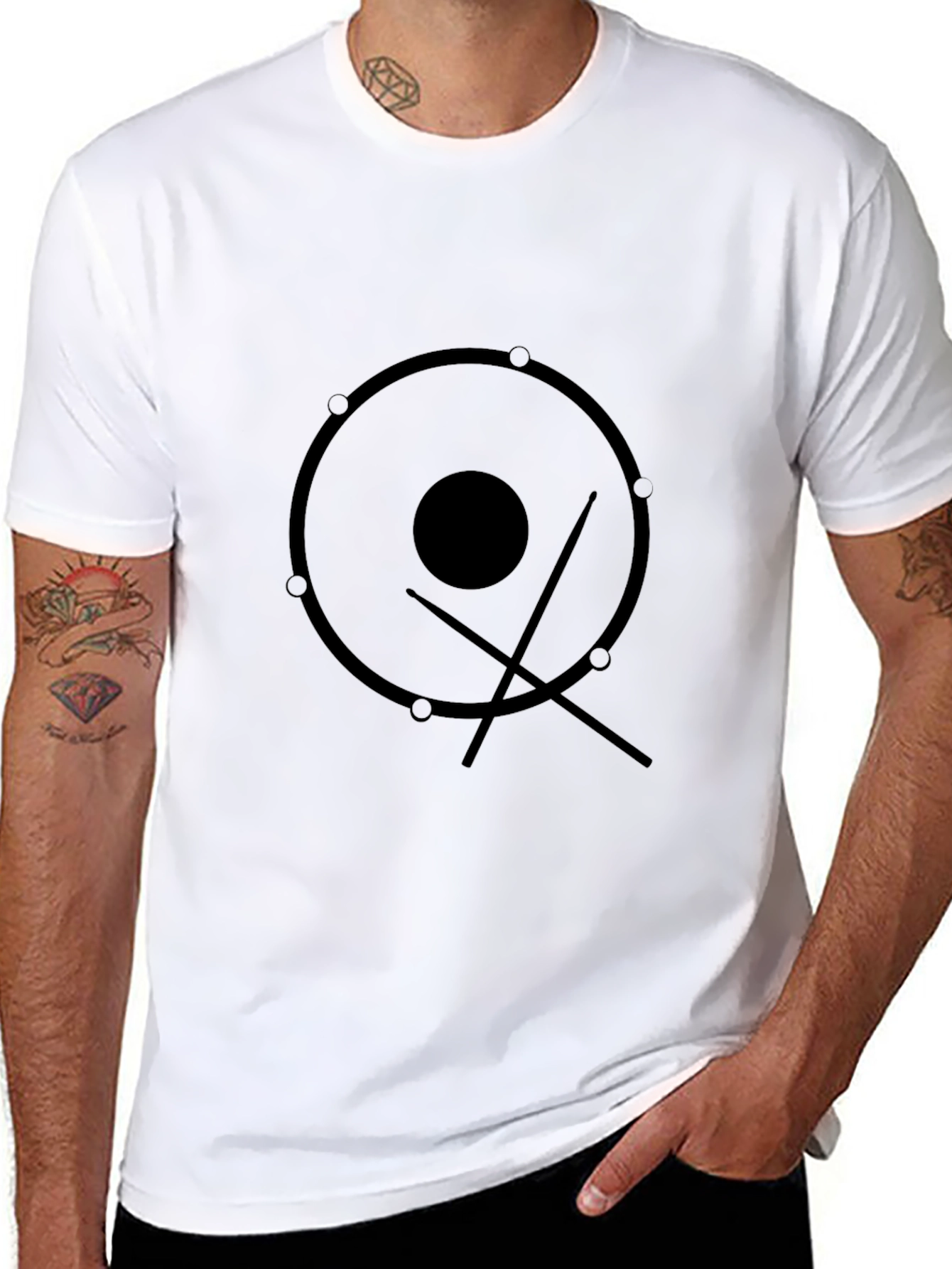 Drum Kit Graphic Tee - Musicians Black T-Shirt