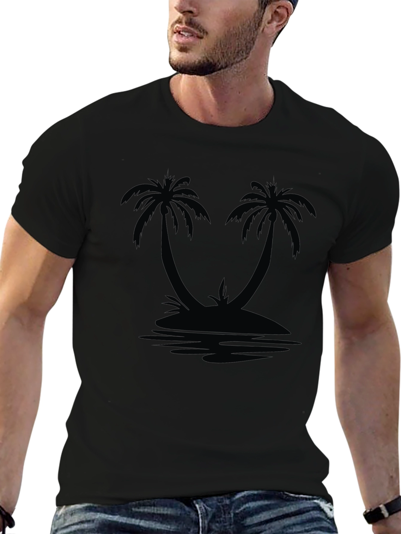 Island Palm T-Shirt - Black