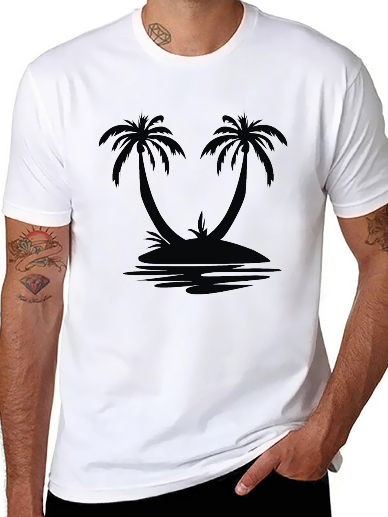 Island Palm T-Shirt - Black