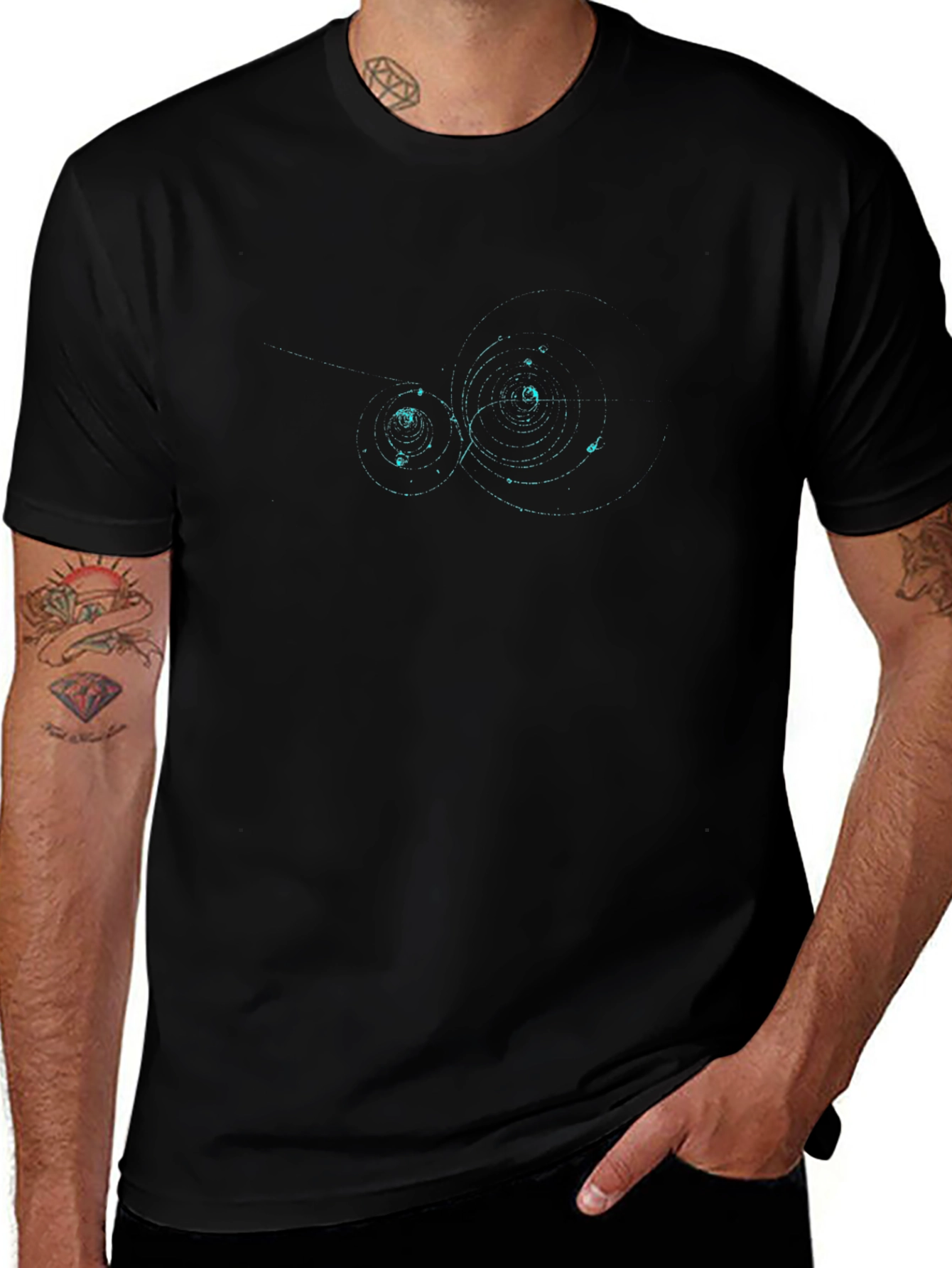 Black Graphic Tee - Science Design