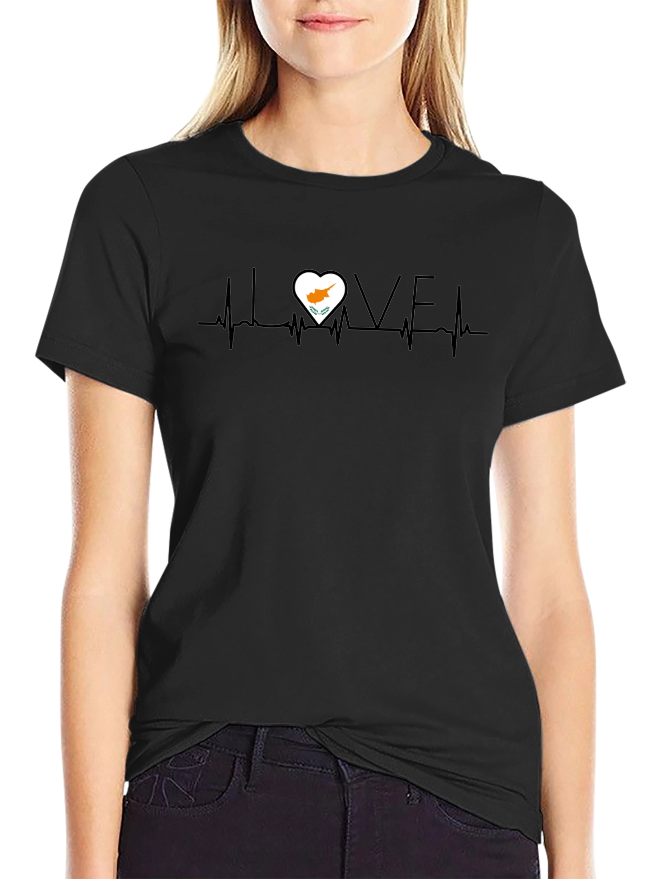 Cyprus Flag Heartbeat T-Shirt