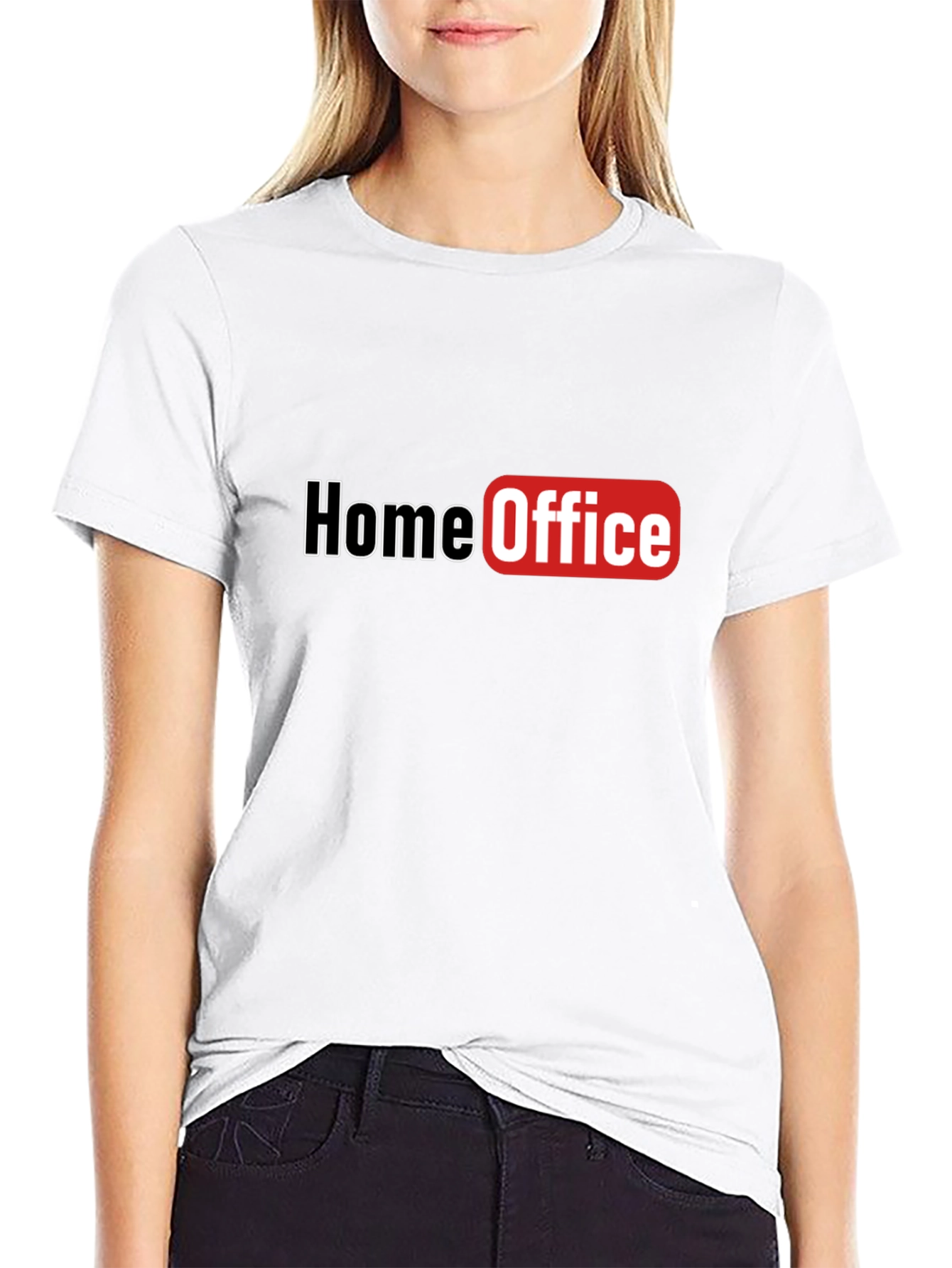 Home Office Graphic T-Shirt - Black Casual Tee